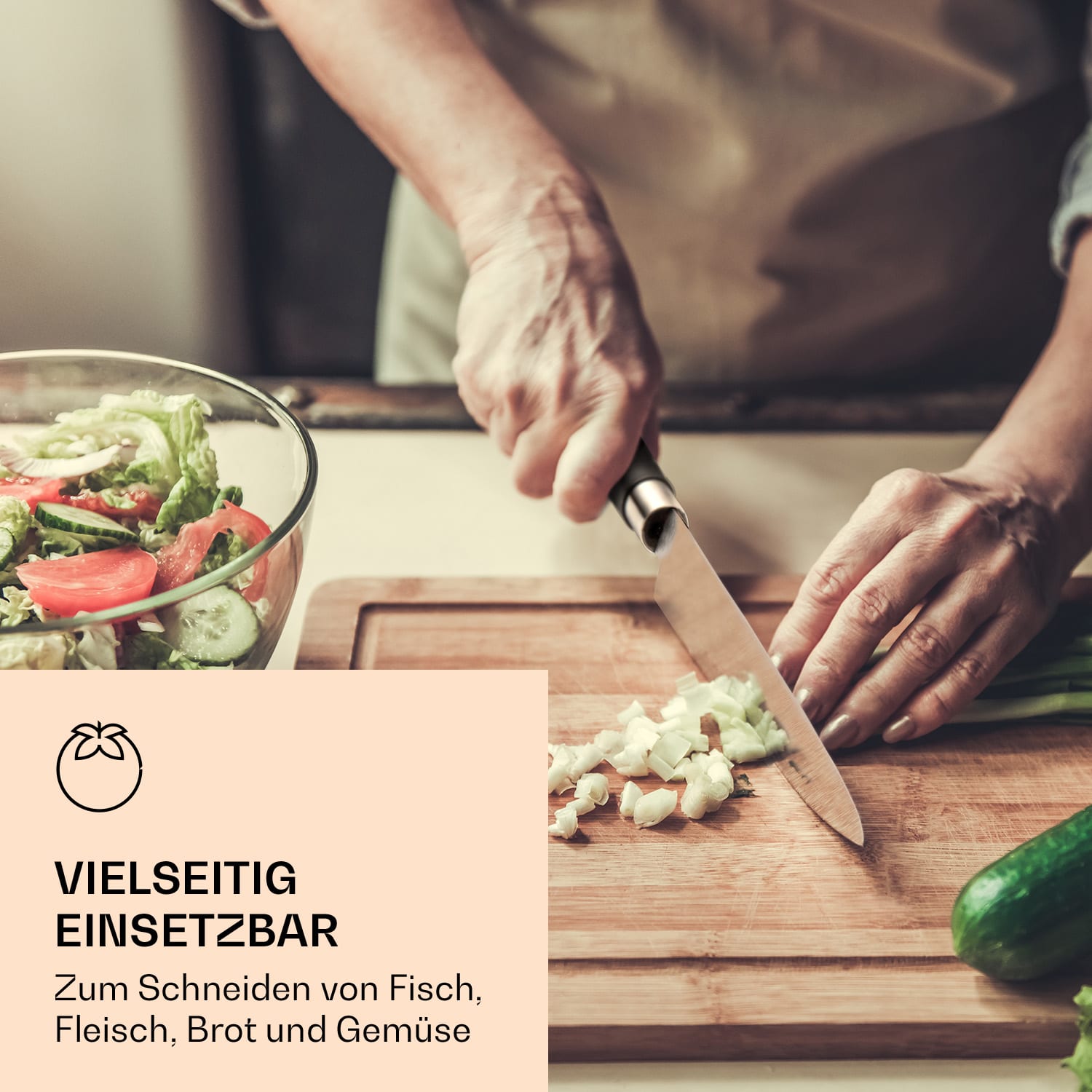 Kitano XL 13 pièces Set de couteaux avec bloc 12 couteaux acier élégant bloc en bois Noir