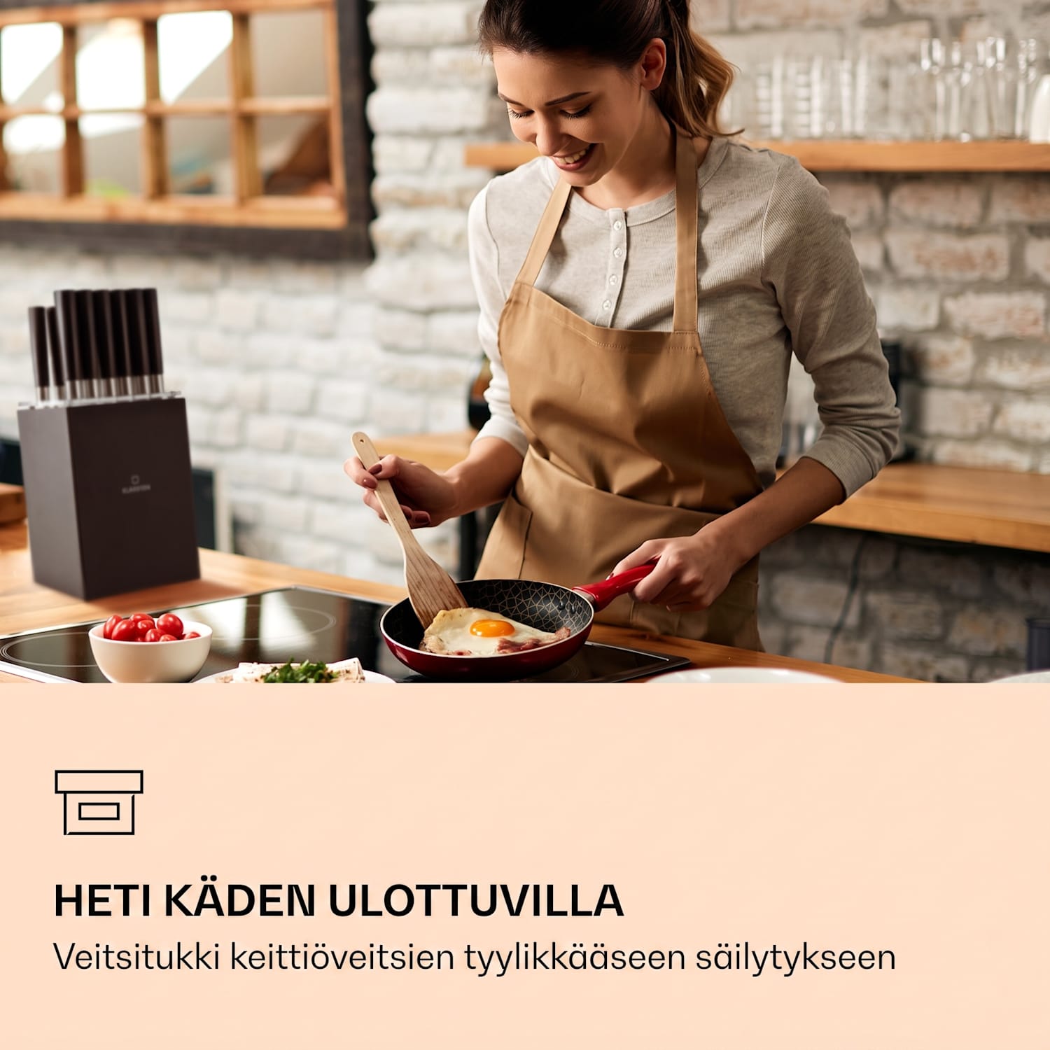 Kitano XL 13-osainen veitsisetti tukilla 12 veistä teräs ylellinen puutukki Musta