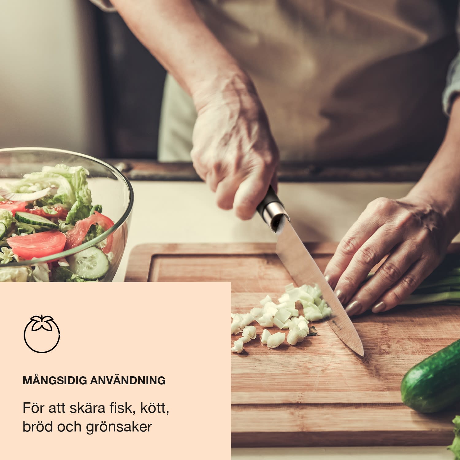 Kitano XL 13 delar Knivset med knivblock 12 knivar stål ädel knivblock i trä Svart