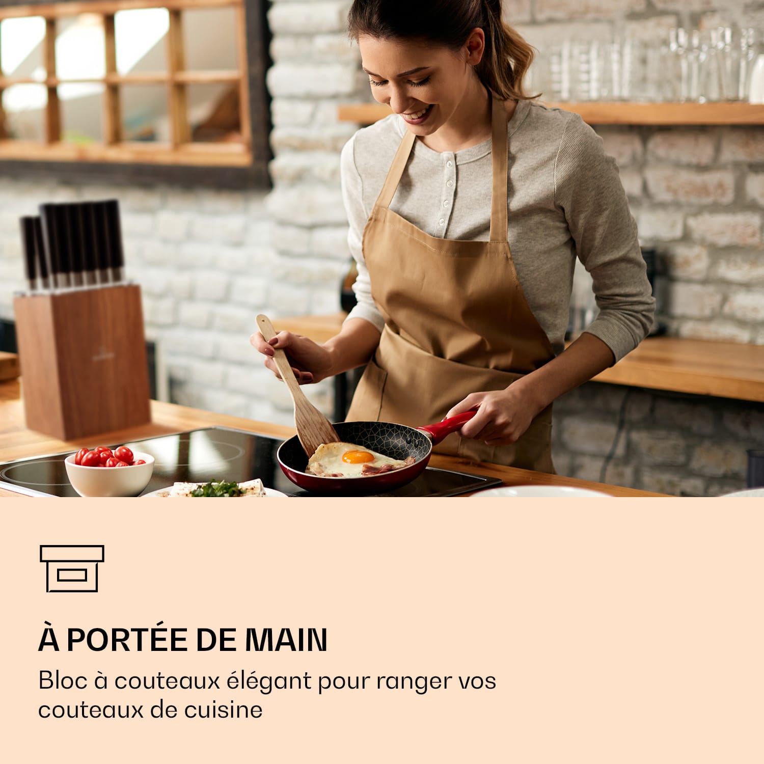 Kitano XL 13-delig Messenset met blok 12 messen staal edel houten blok 