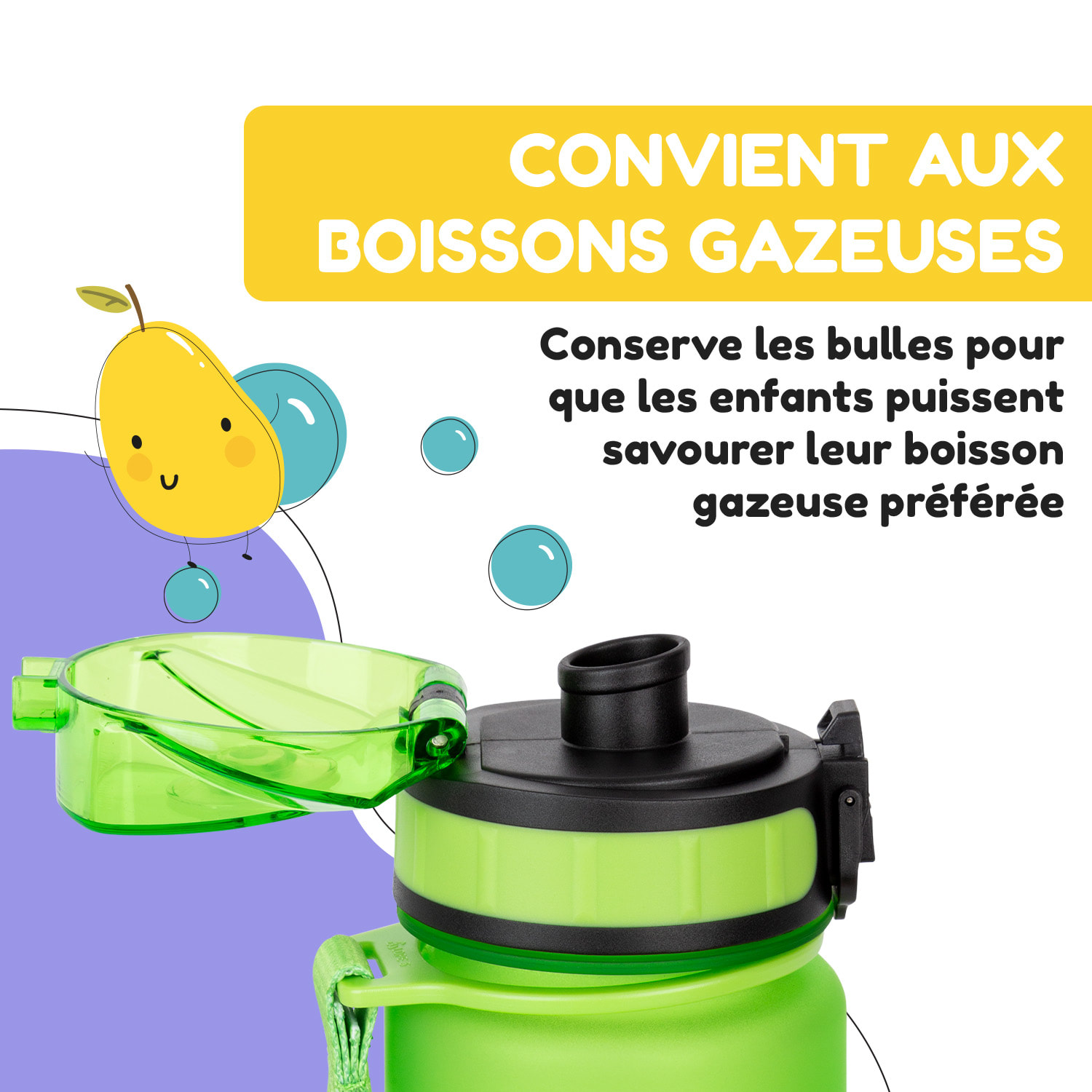 Schmatzfatz drinkfles sportfles 500 ml 24 cm tritan 500 ml | Green Fruit