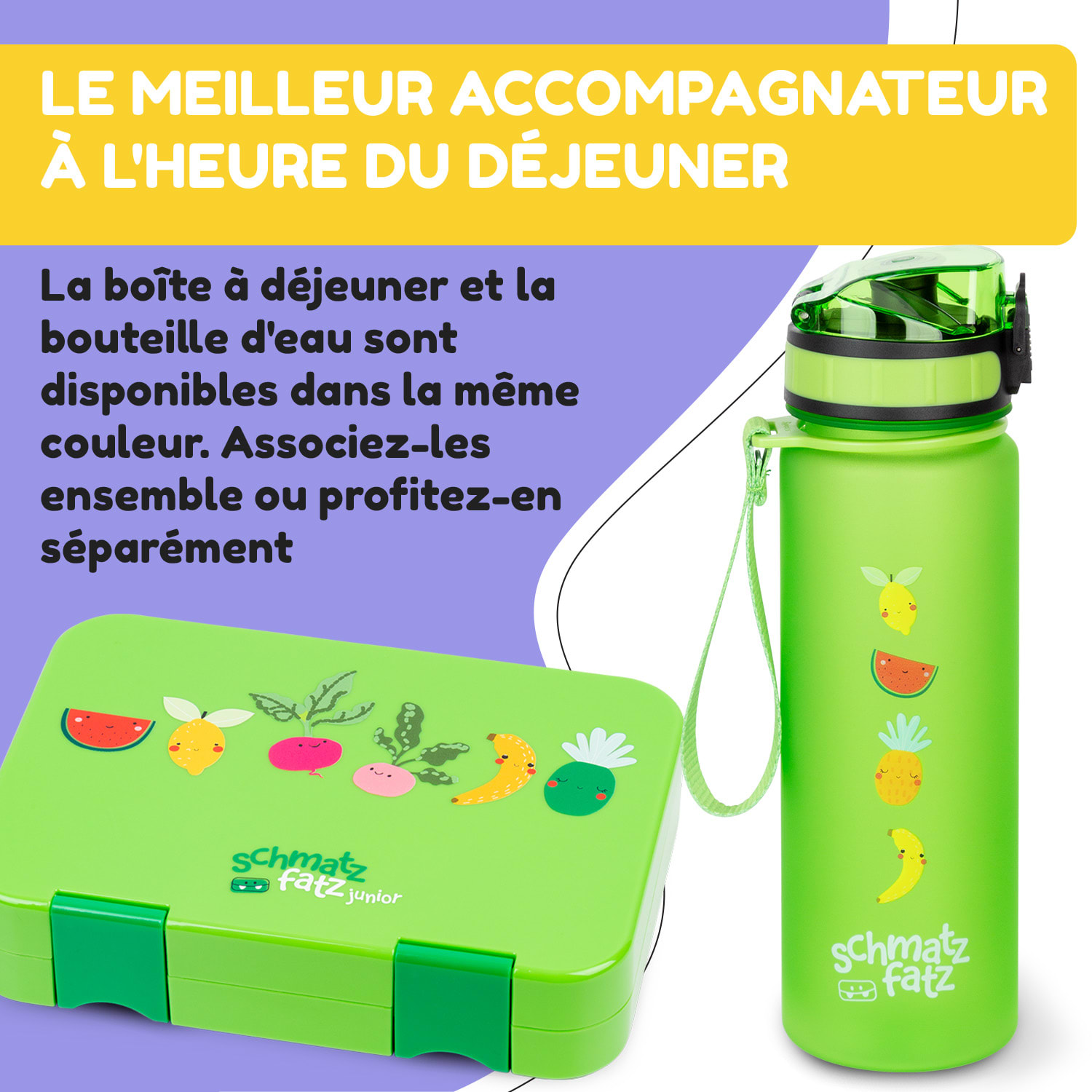 Schmatzfatz drinkfles sportfles 500 ml 24 cm tritan 500 ml | Green Fruit