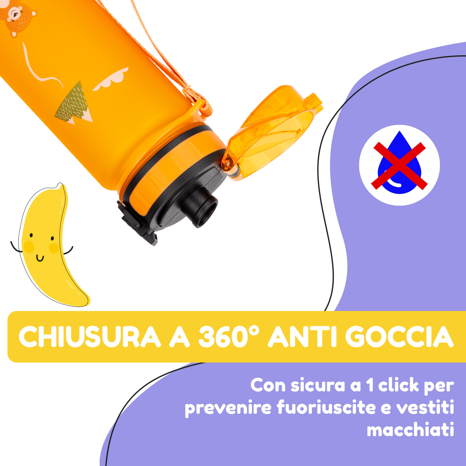 Schmatzfatz borraccia, borraccia sportiva, 500 ml, 24 cm, Tritan 