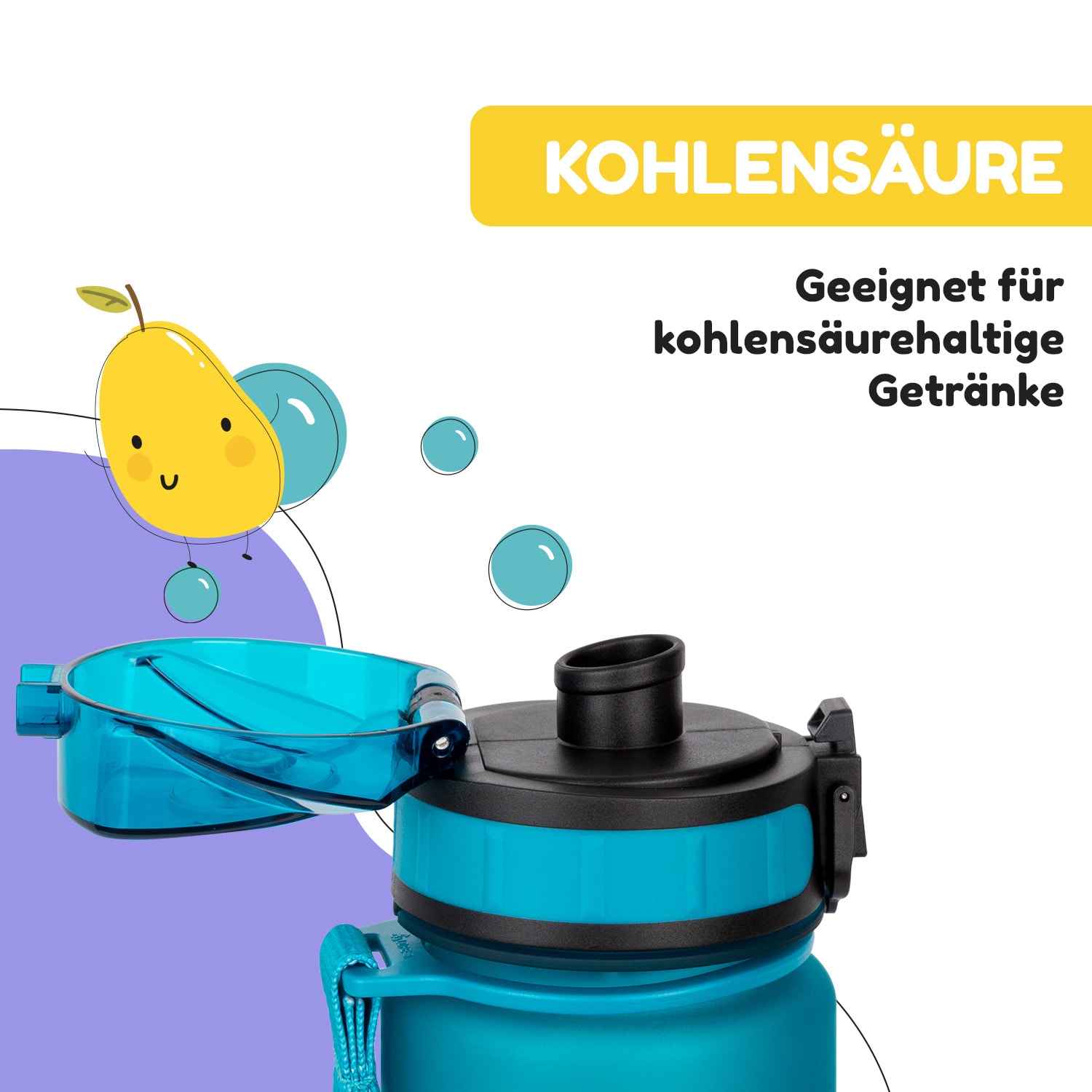 schmatzfatz Trinkflasche Sportflasche 500 ml 24 cm Tritan 500 ml | Petrol Sea