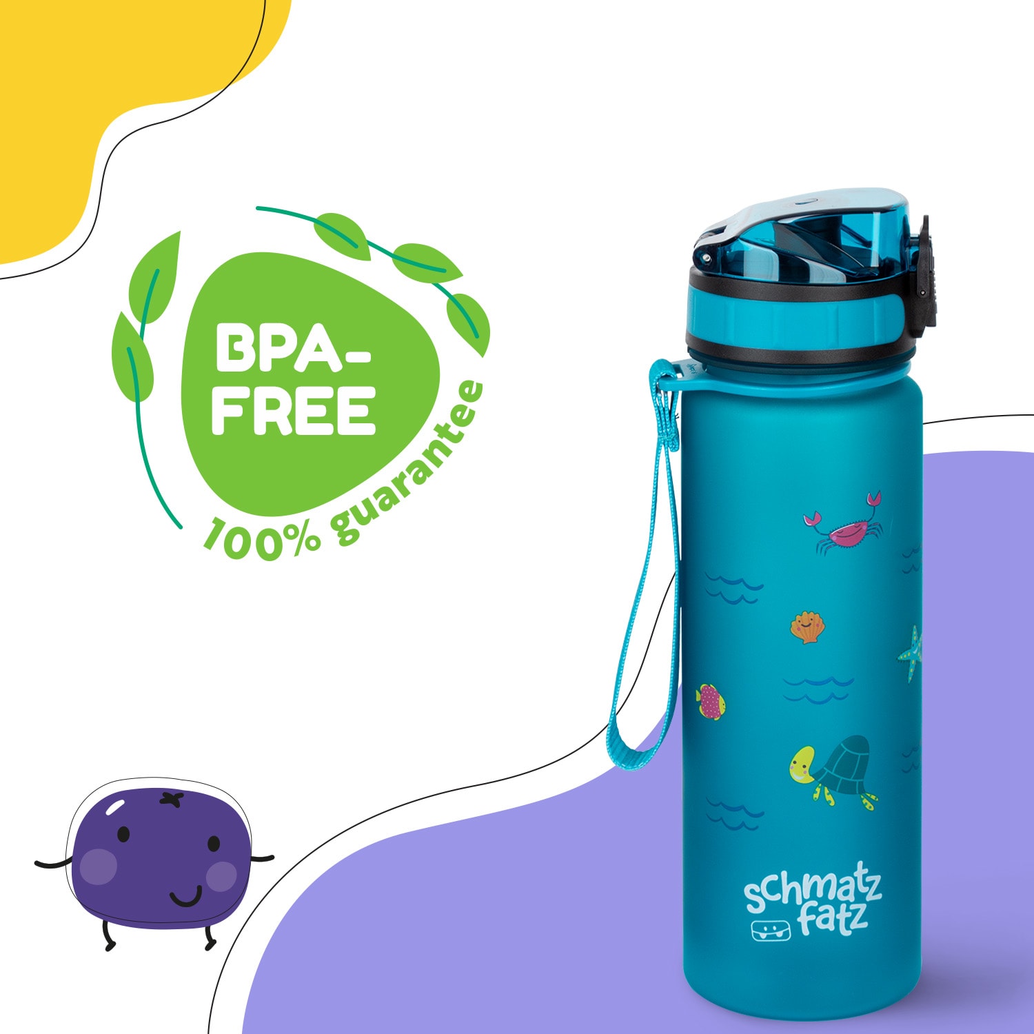 schmatzfatz Boca za piće Sportska boca 500 ml 24 cm Tritan 500 ml | Petrol Sea