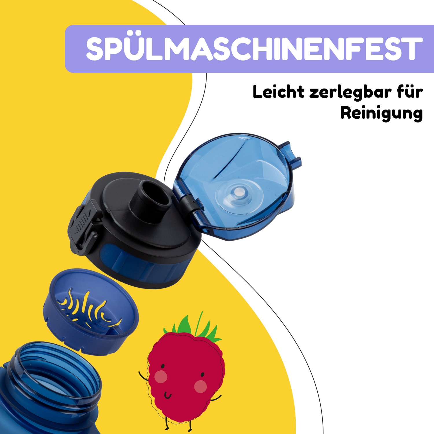 schmatzfatz Trinkflasche Sportflasche 500 ml 24 cm Tritan 500 ml | Ozeanblau