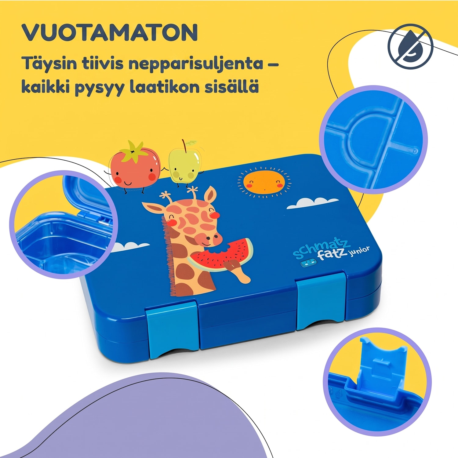 junior lounasrasia 6 lokeroa 21,3 x 15 x 4,5 cm  BPA-vapaa Sähkönsininen