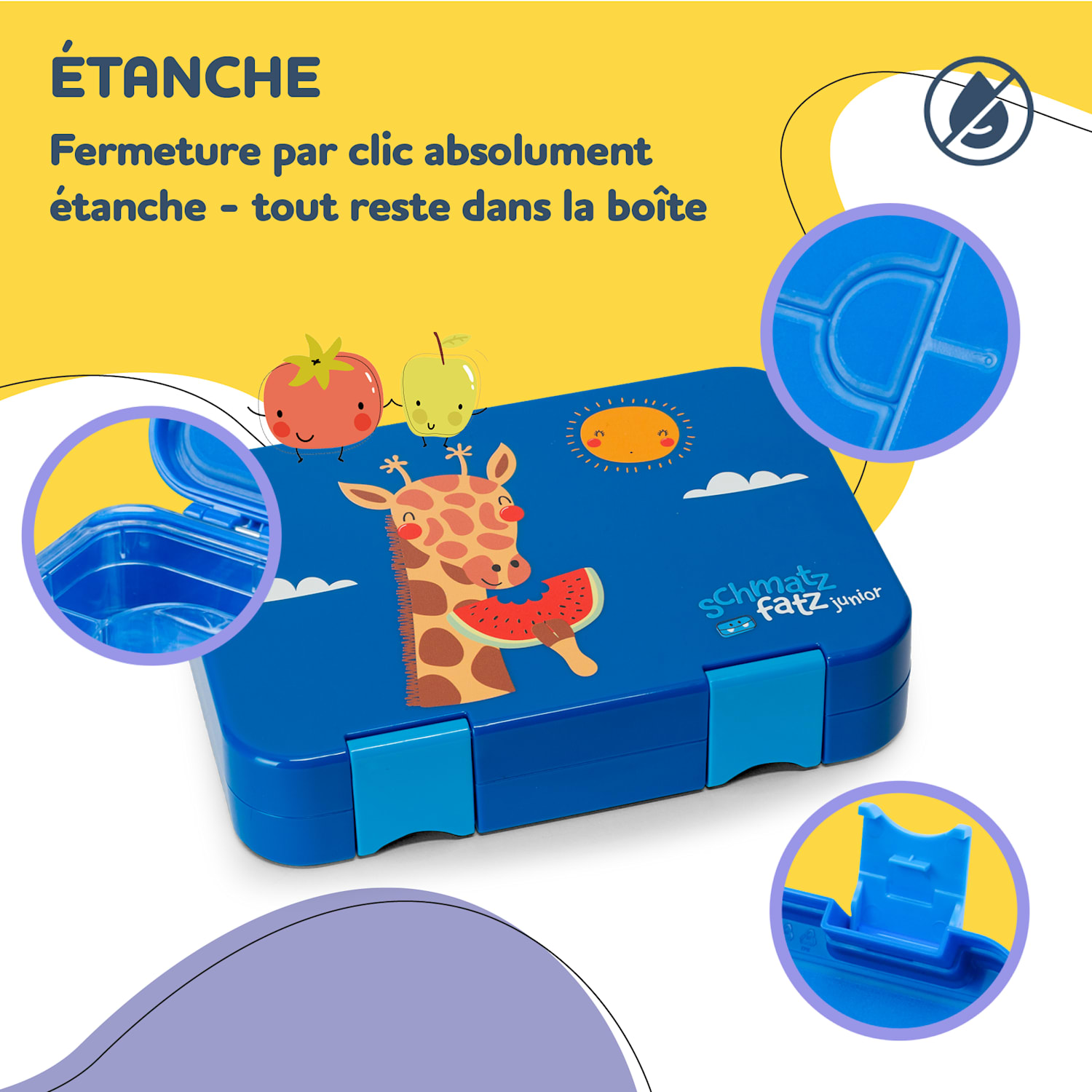 junior lunchbox 6 vakken 21,3 x 15 x 4,5 cm  BPA-vrij Electric Blue