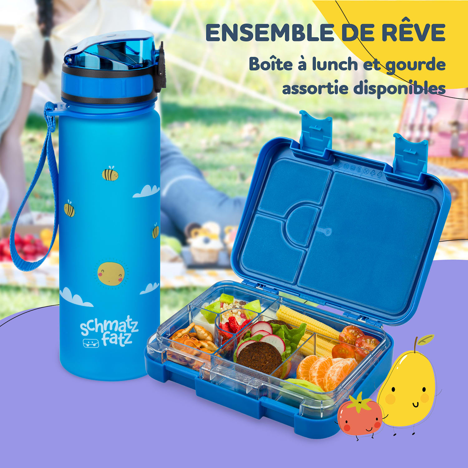 junior lunchbox 6 vakken 21,3 x 15 x 4,5 cm  BPA-vrij Electric Blue