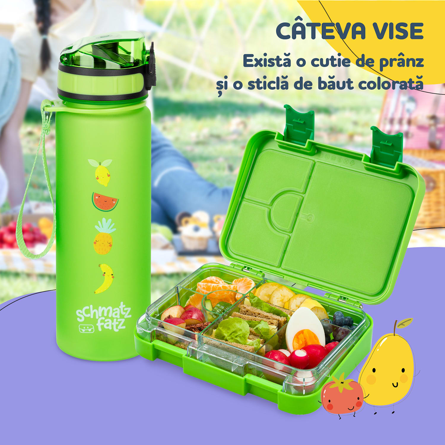 junior Lunchbox, 6 compartimente, 21,3 x 15 x 4,5 cm , fără BPA 