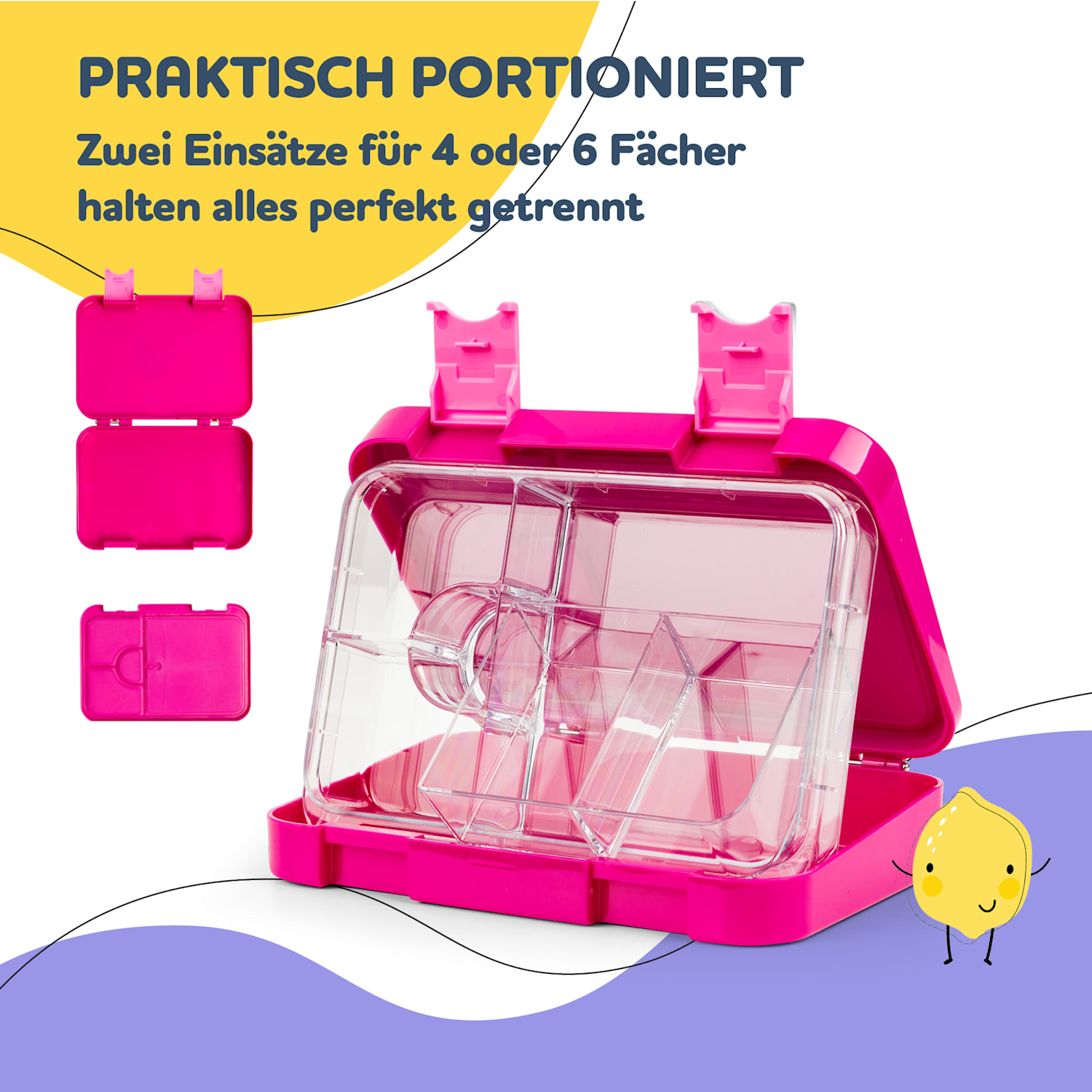 junior Lunchbox 6 Fächer 21,3 x 15 x 4,5 cm  BPA-frei 