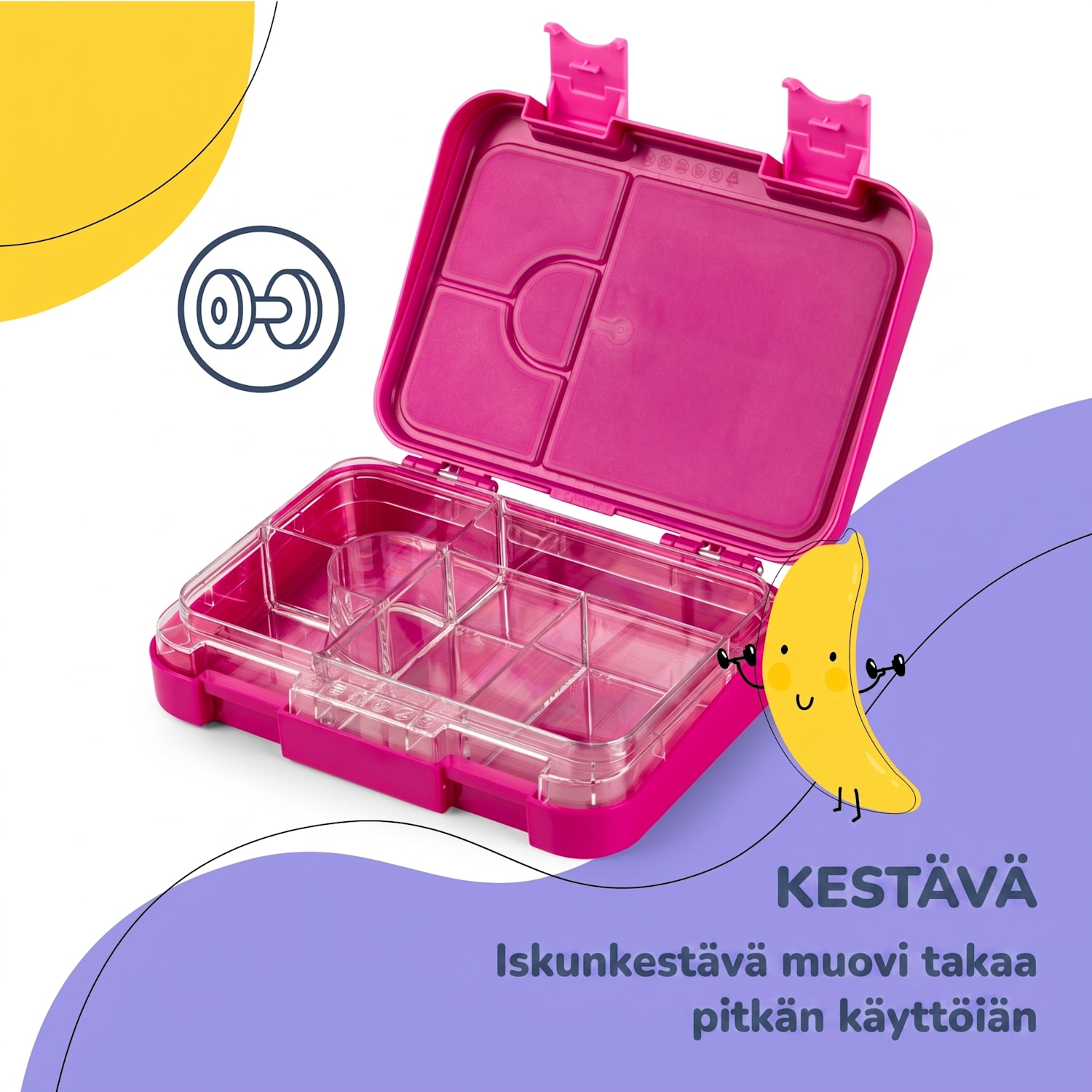 junior lounasrasia 6 lokeroa 21,3 x 15 x 4,5 cm  BPA-vapaa Purple Sun