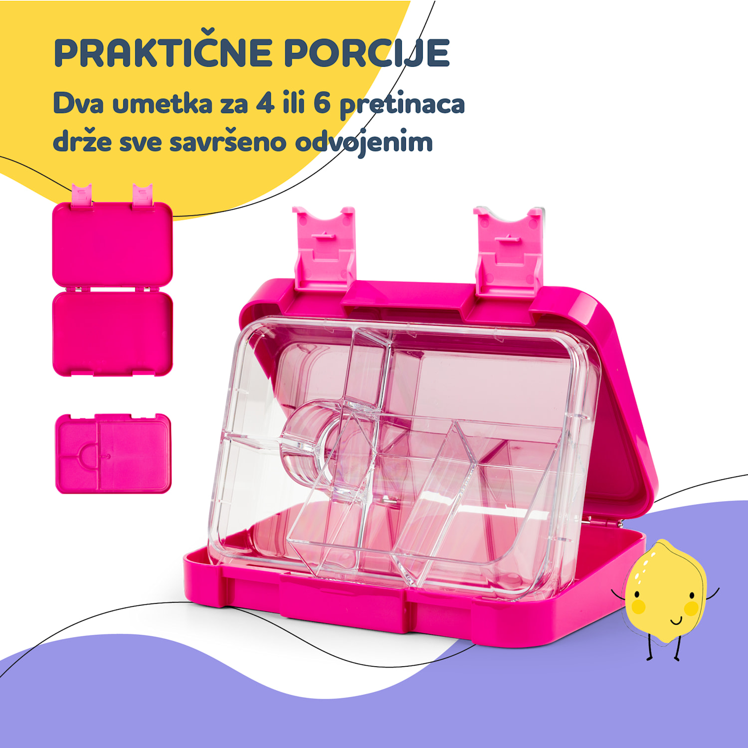 Junior Lunchbox, 6 pretinaca, 21,3 x 15 x 4,5 cm , bez BPA 