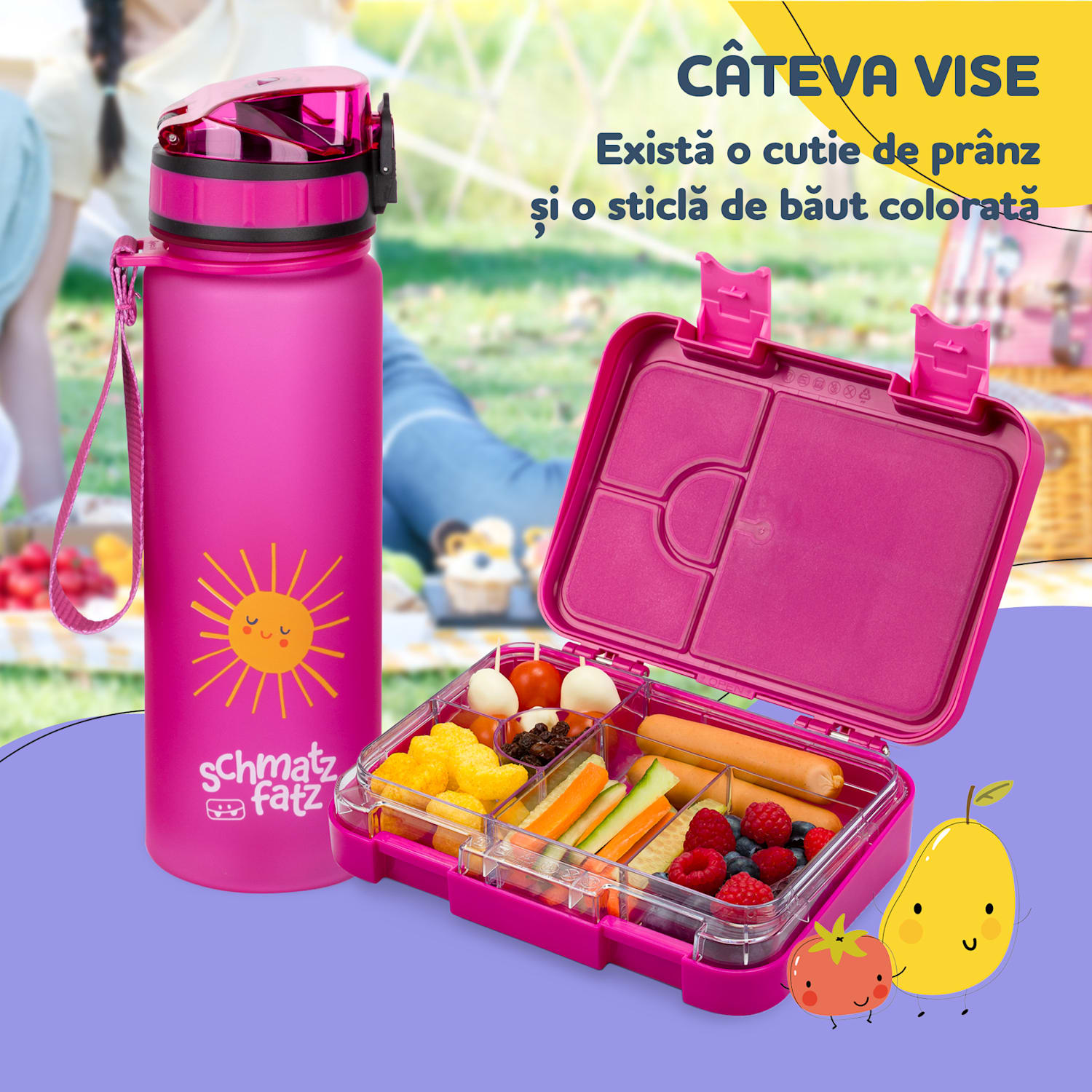Junior Lunchbox, 6 compartimente, 21,3 x 15 x 4,5 cm , fără BPA 