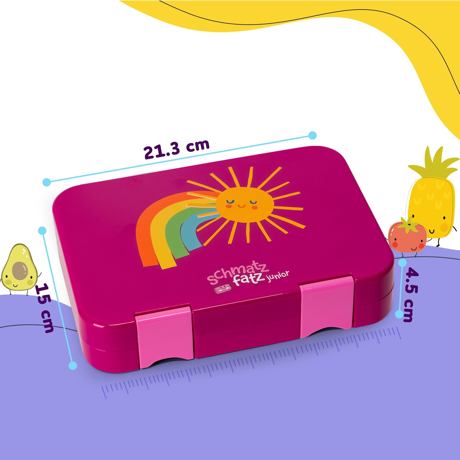 fiambrera junior 6 compartimentos 21,3 x 15 x 4,5 cm Sin BPA Purple Sun