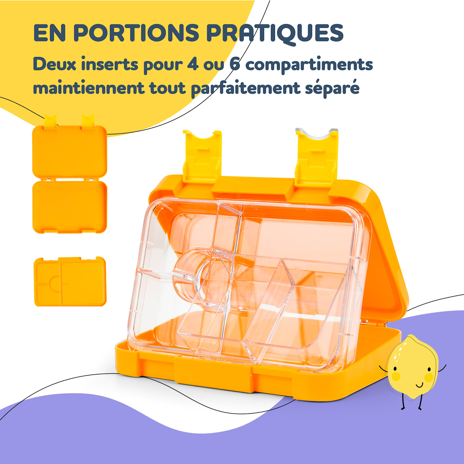 junior lunchbox 6 vakken 21,3 x 15 x 4,5 cm  BPA-vrij 