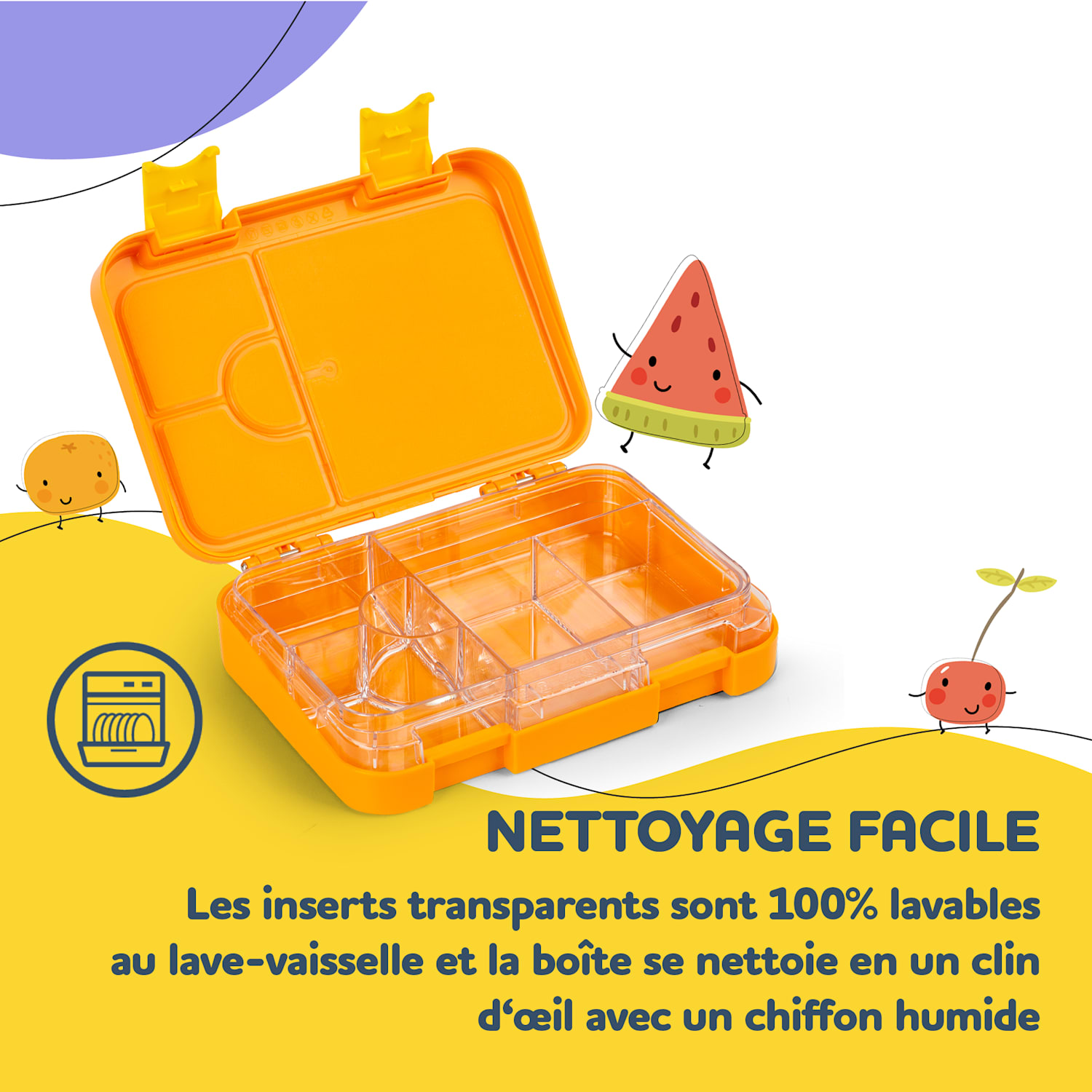 junior lunchbox 6 vakken 21,3 x 15 x 4,5 cm  BPA-vrij 