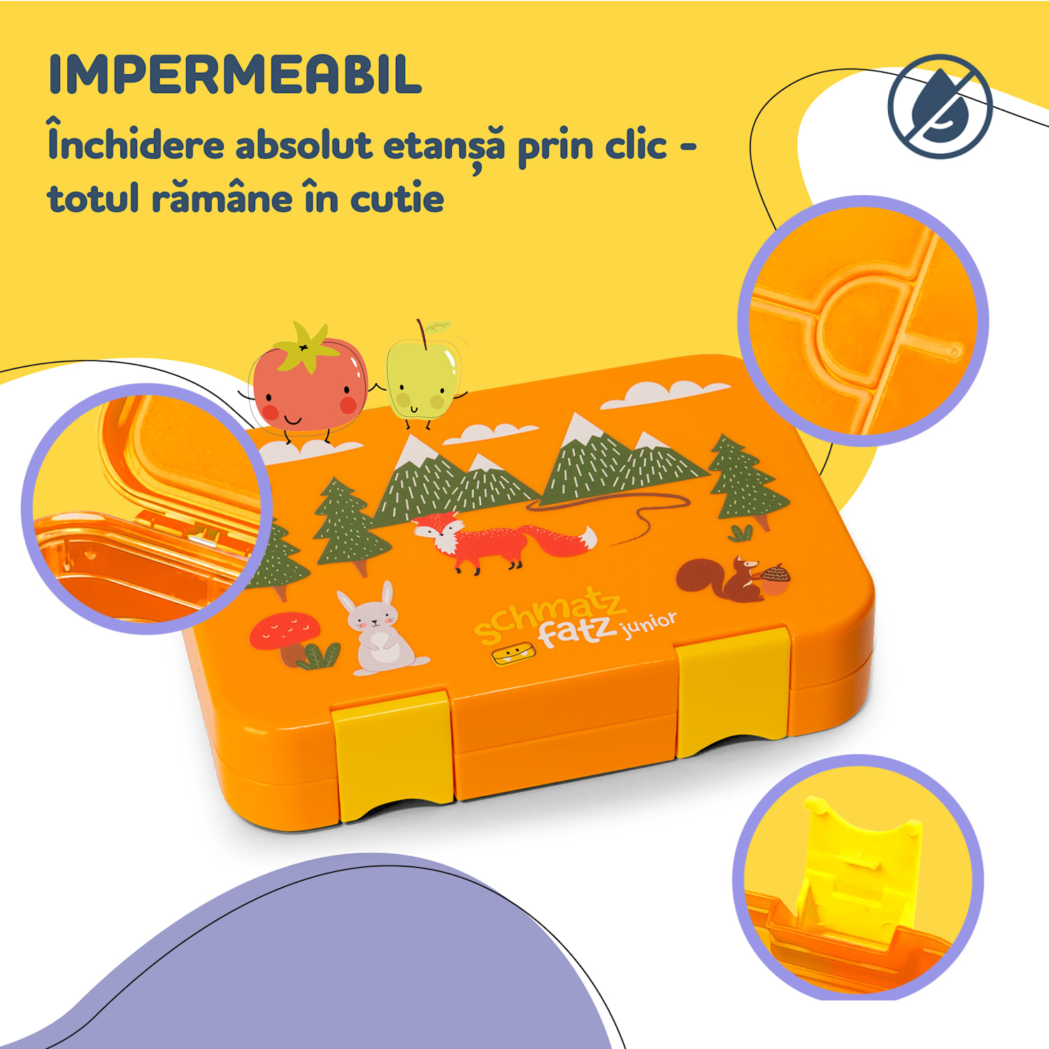 Junior Lunchbox, 6 compartimente, 21,3 x 15 x 4,5 cm , fără BPA 