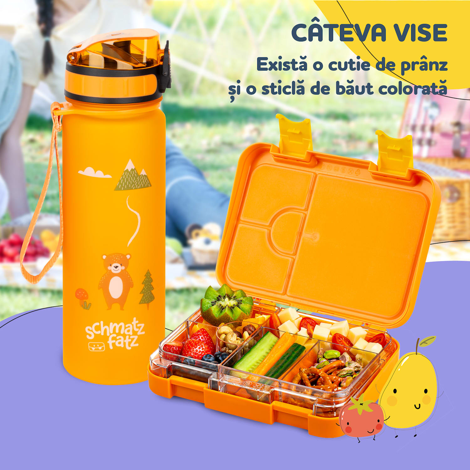 Junior Lunchbox, 6 compartimente, 21,3 x 15 x 4,5 cm , fără BPA 