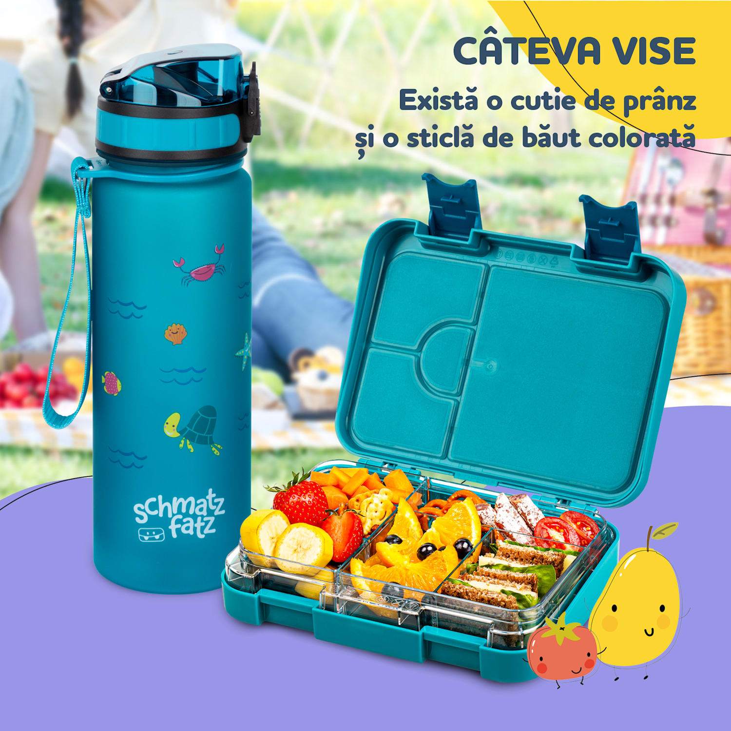 Junior Lunchbox, 6 compartimente, 21,3 x 15 x 4,5 cm , fără BPA 
