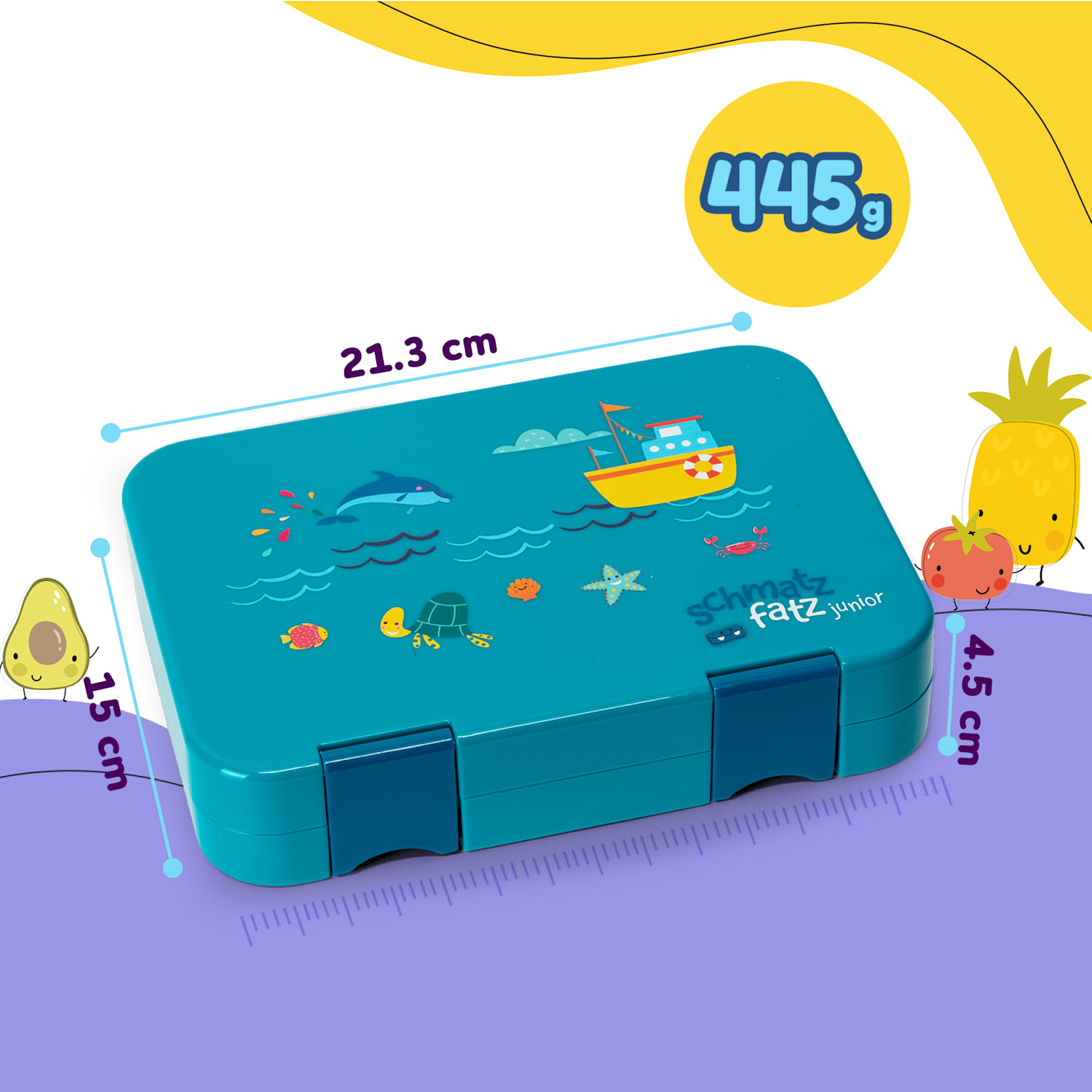 Junior Lunchbox, 6 pretinaca, 21,3 x 15 x 4,5 cm , bez BPA 