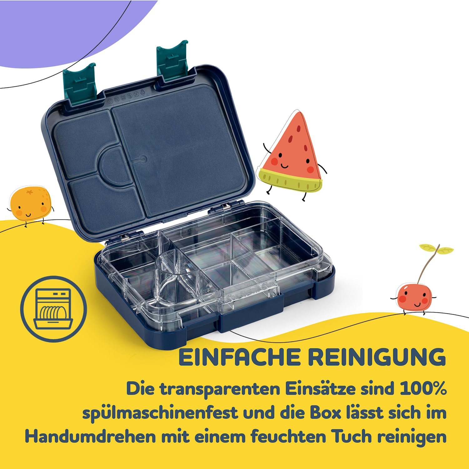 junior Lunchbox 6 Fächer 21,3 x 15 x 4,5 cm  BPA-frei 