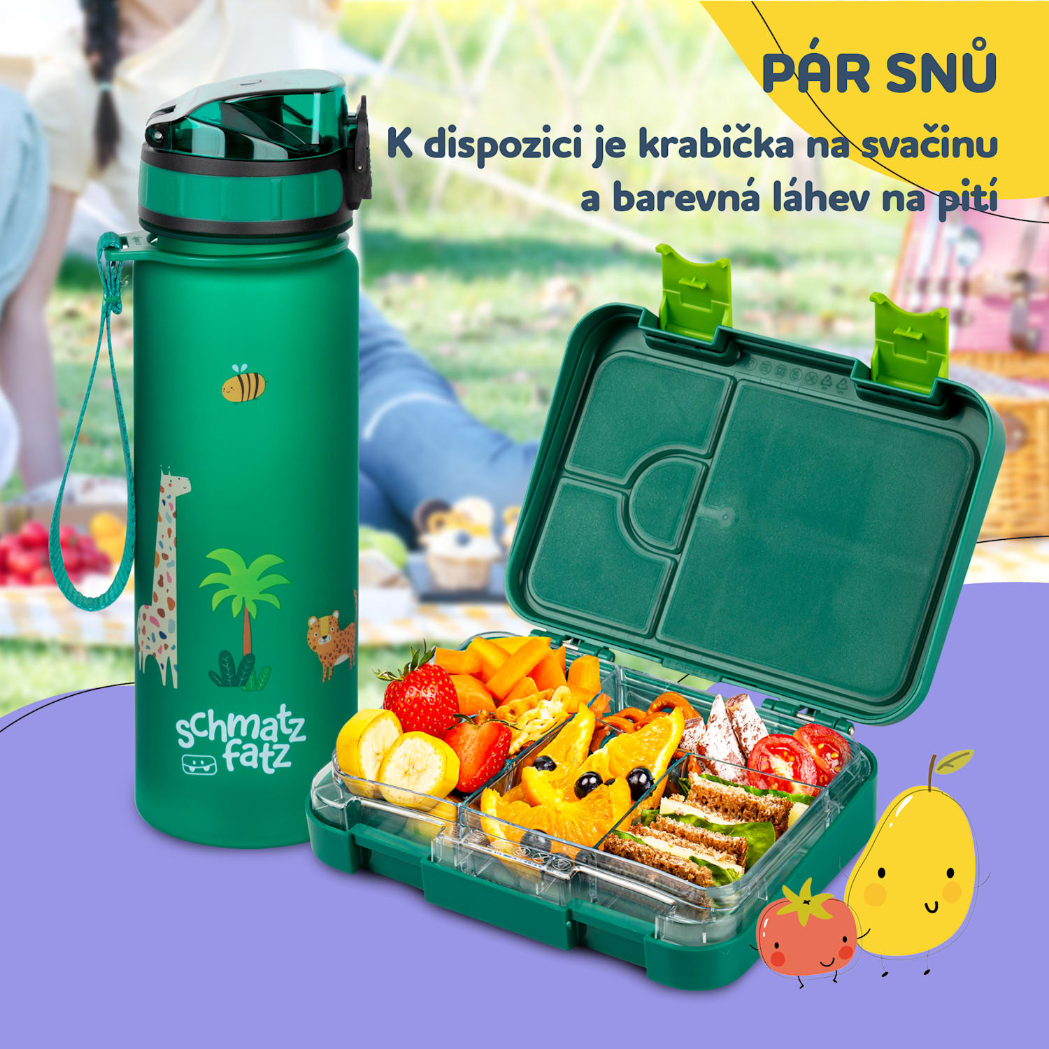 Junior Lunchbox, 6 přihrádek, 21,3 x 15 x 4,5 cm, bez BPA 