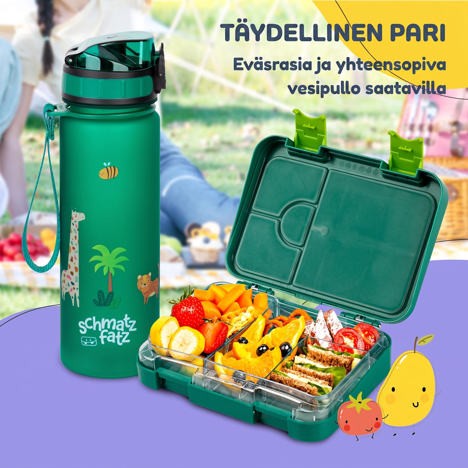 junior lounasrasia 6 lokeroa 21,3 x 15 x 4,5 cm  BPA-vapaa Golf Vihreä