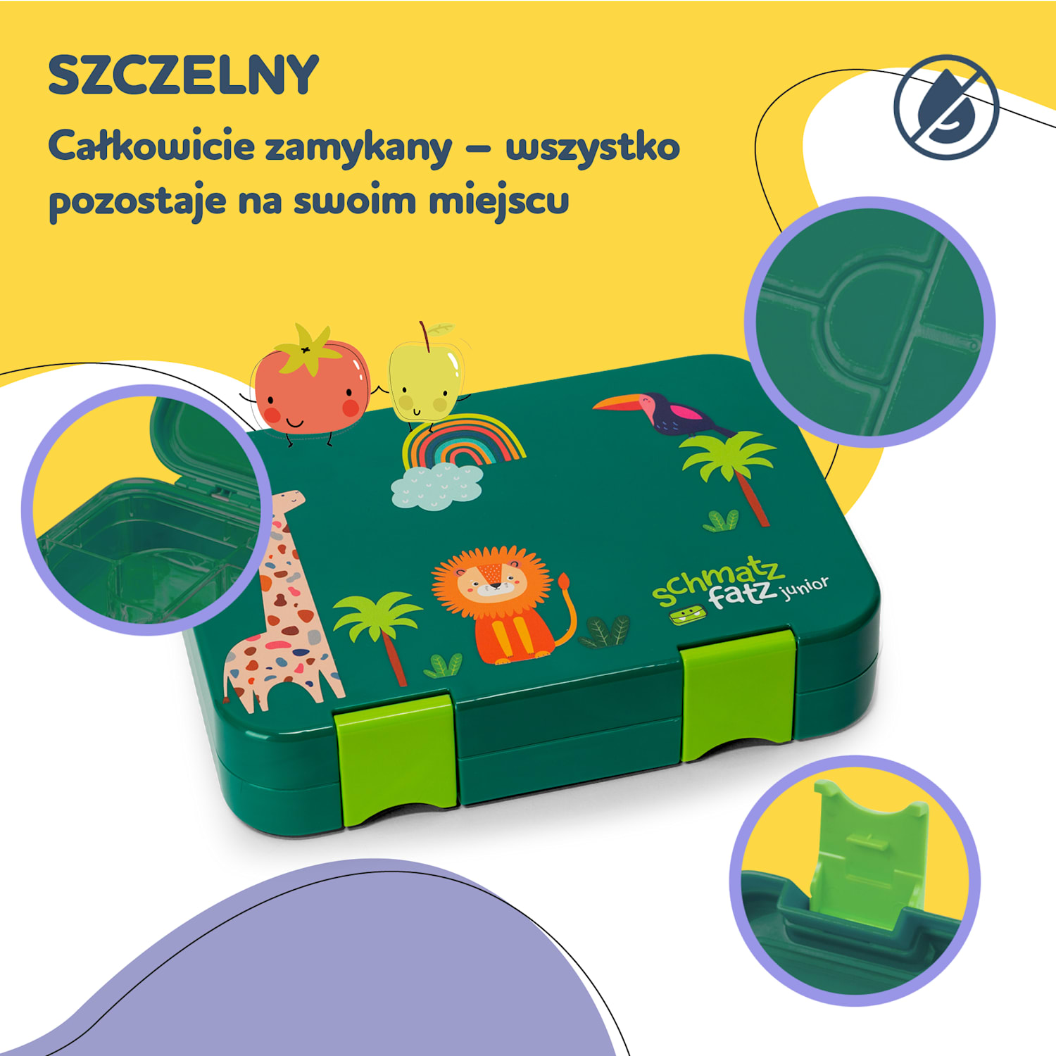 junior Lunchbox, 6 przegródek, 21,3 x 15 x 4,5 cm , bez BPA 