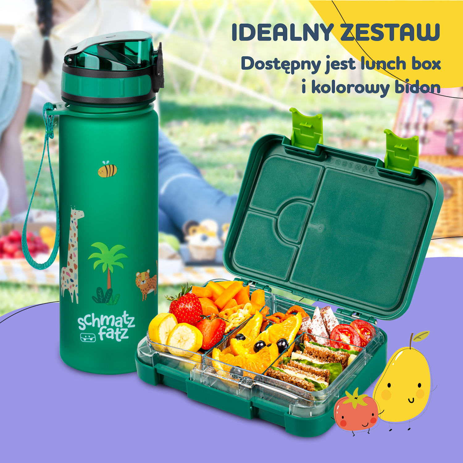 junior Lunchbox, 6 przegródek, 21,3 x 15 x 4,5 cm , bez BPA 