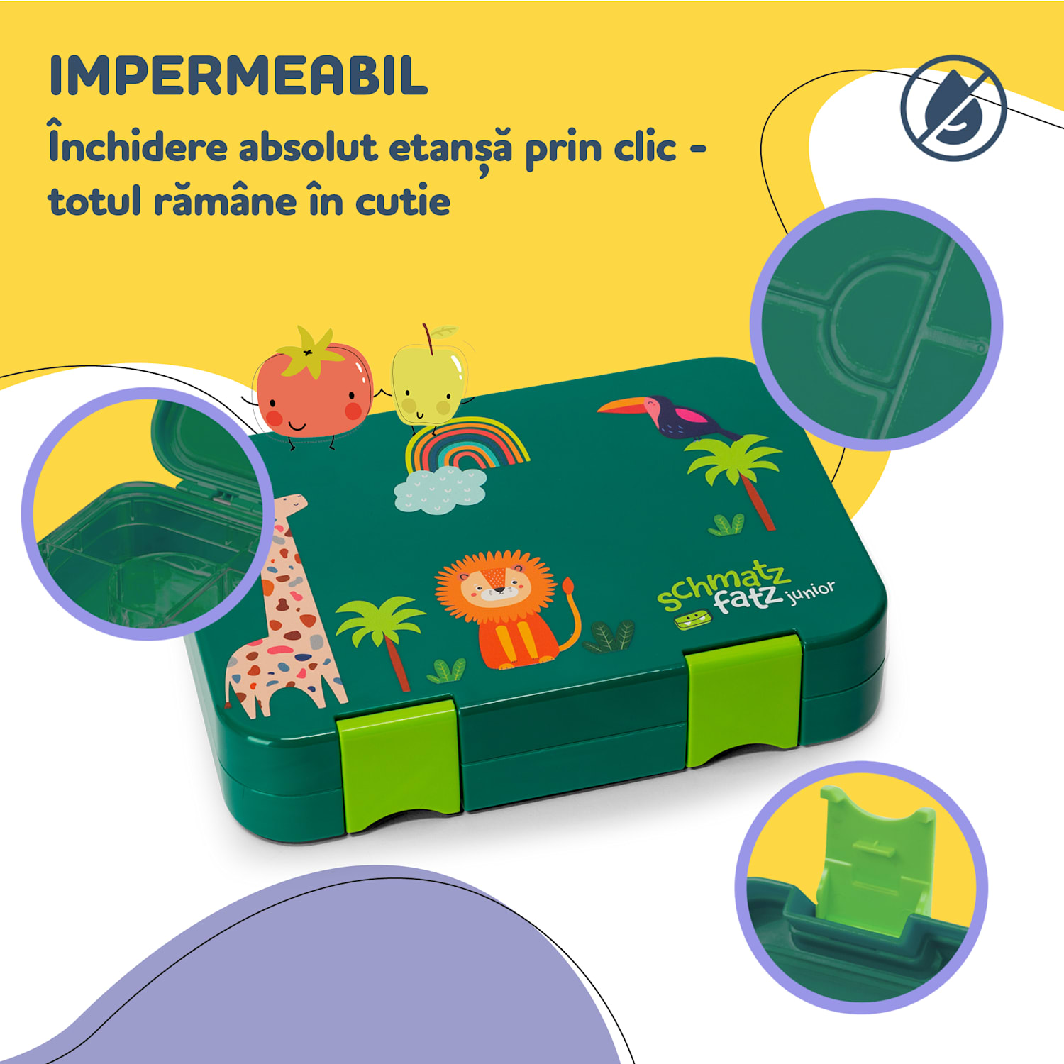 Junior Lunchbox, 6 compartimente, 21,3 x 15 x 4,5 cm , fără BPA 