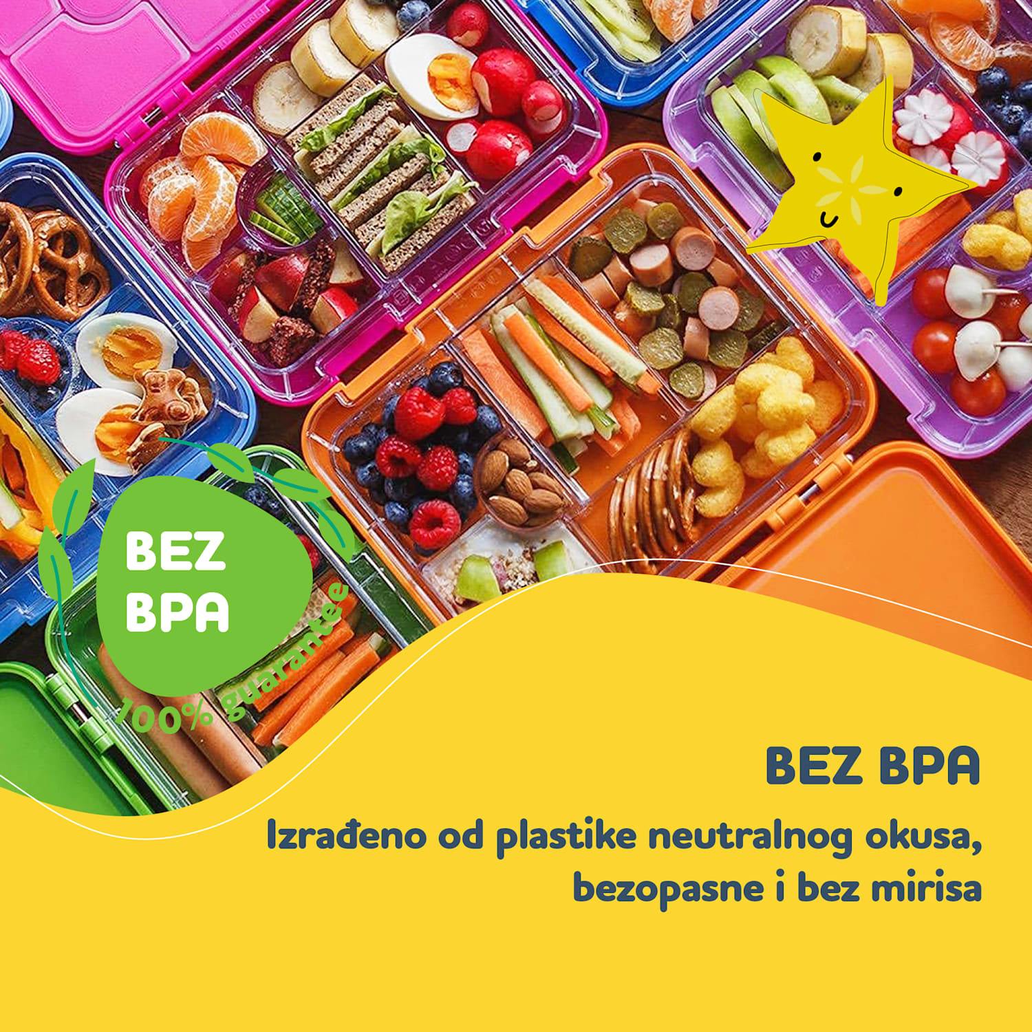 Umetak za kutiju za hranu, junior, 6 odjeljaka, bez BPA, zamjenski, dodatna oprema 