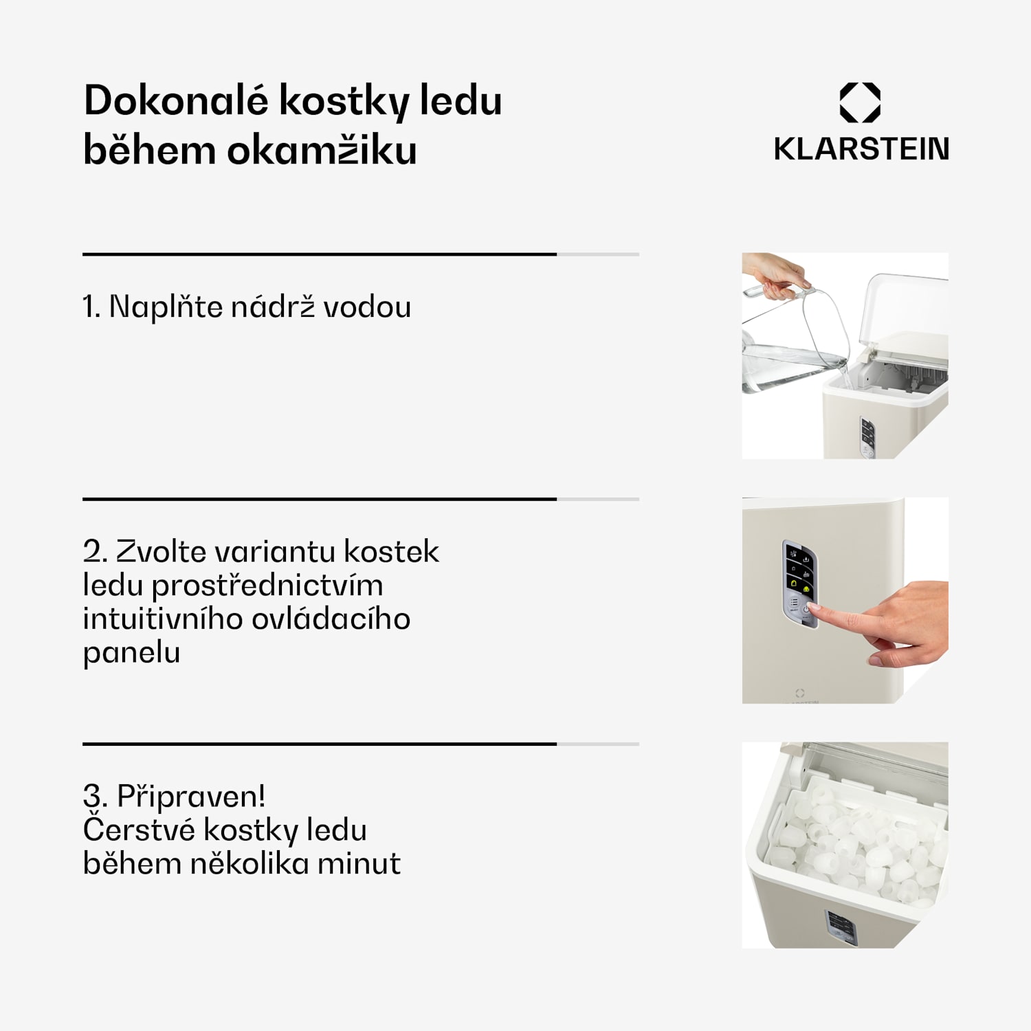 Albaron, výrobník ledu, tvar náboje, 12 kg/24 h, 1,5 l, displej Krémová