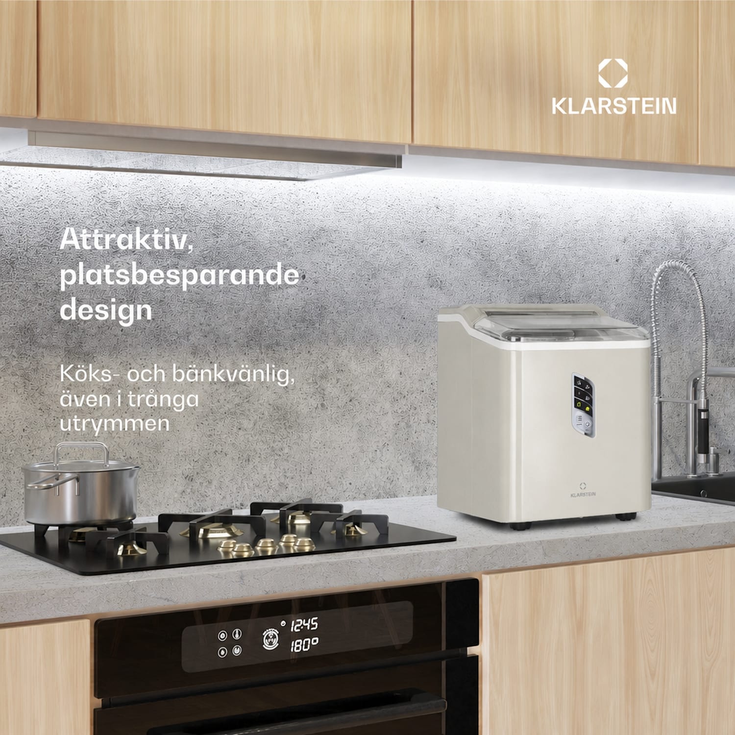 Albaron Ismaskin isbitar 12 kg / 24 h 1,5 l Display Creme