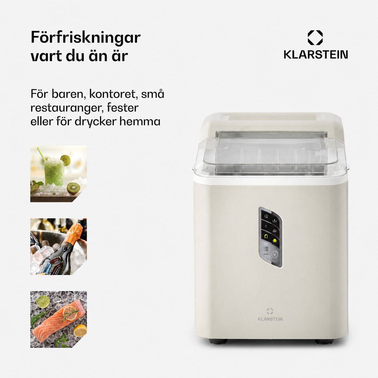 Albaron Ismaskin isbitar 12 kg / 24 h 1,5 l Display Creme