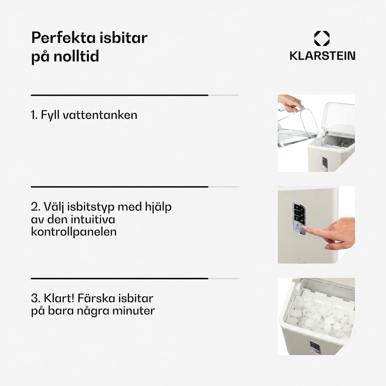 Albaron Ismaskin isbitar 12 kg / 24 h 1,5 l Display Creme