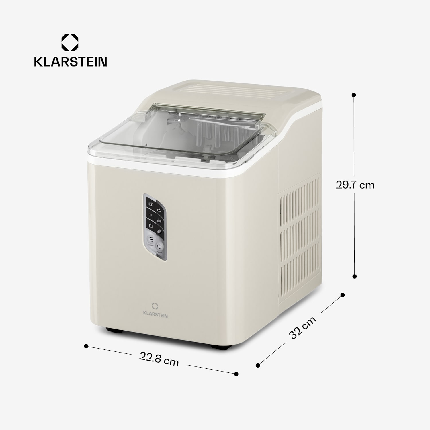 Albaron Machine à glaçons en boule 12 kg / 24 h 1,5 litre Écran Crème