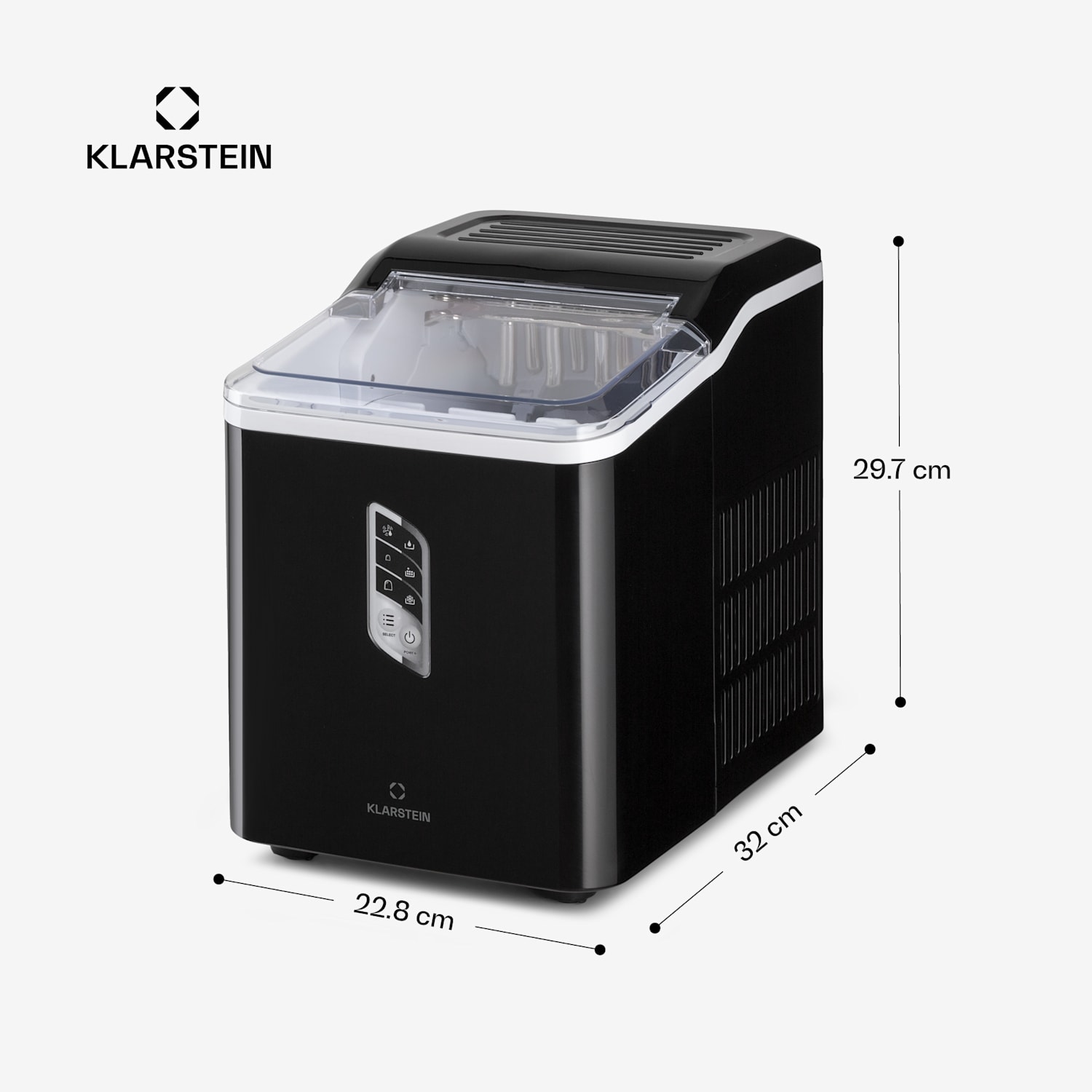 Albaron, aparat za ledene kocke, v obliki pesta, 12 kg / 24 h 1,5 ltr. Displej Črna