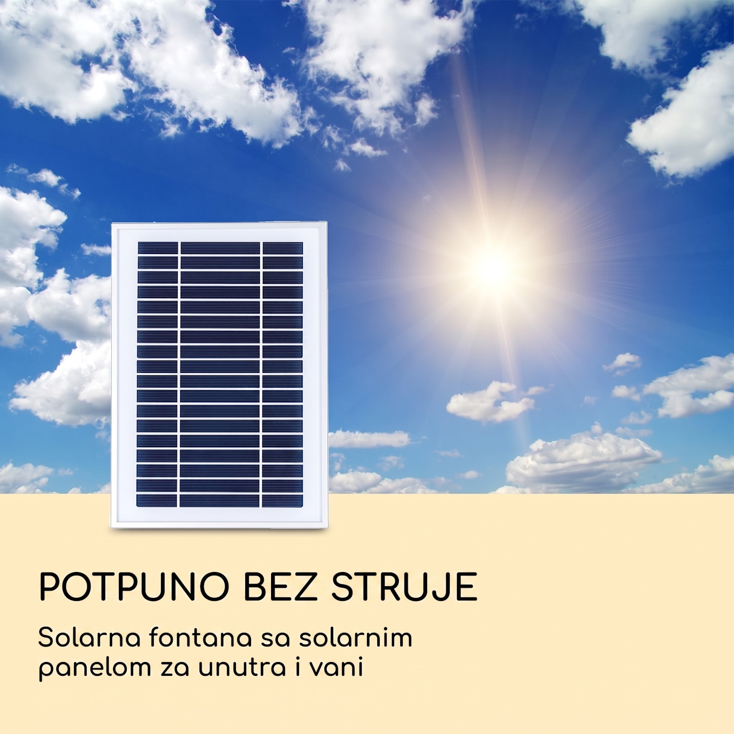 Stonehenge XL, solarna fontana, LED rasvjeta, poliresin, litij-ionska baterija 46 x 88 x 35 cm | Hladno sivi kamen