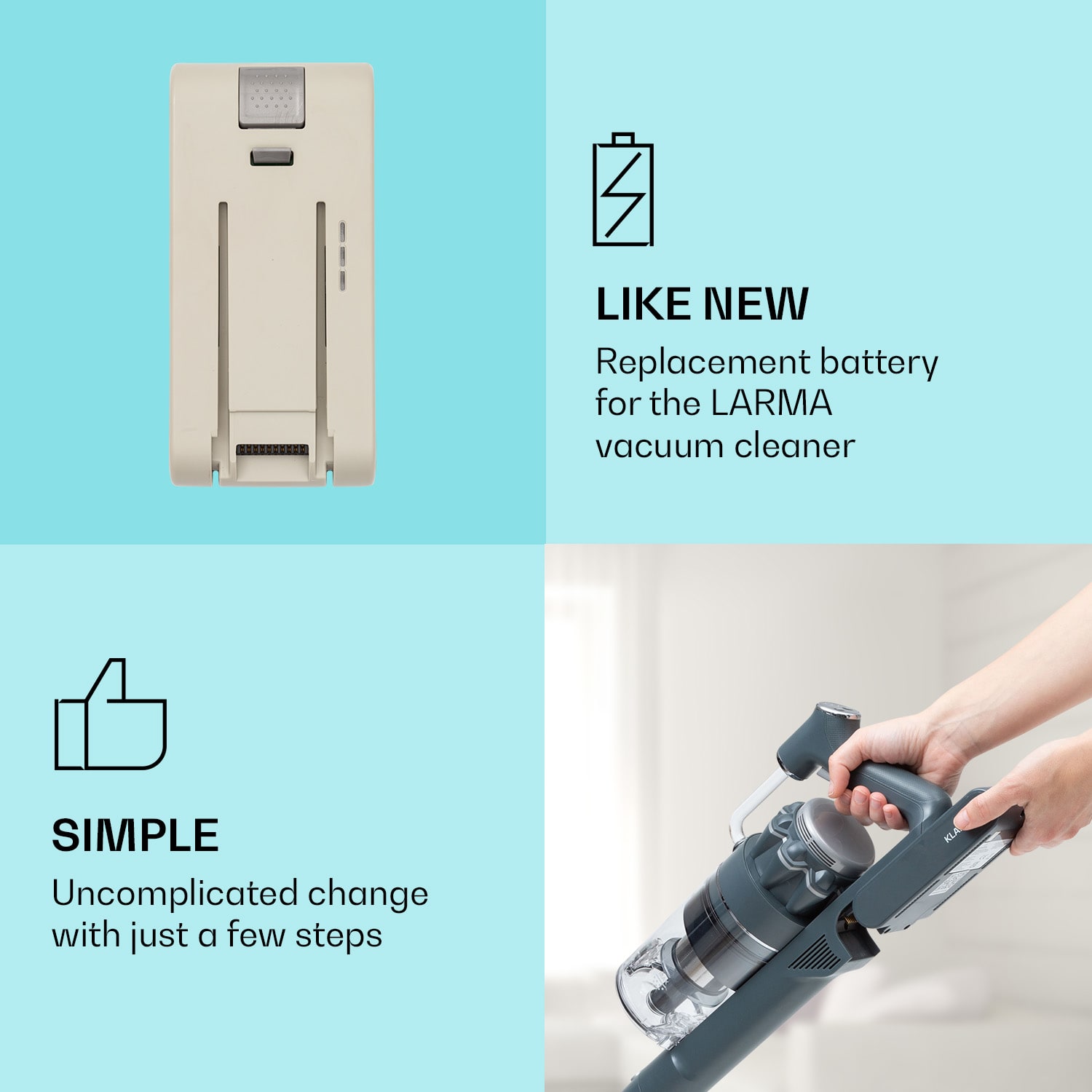 LARMA, vysávač, náhradná batéria, 25,9V/2200 mAh Piesok