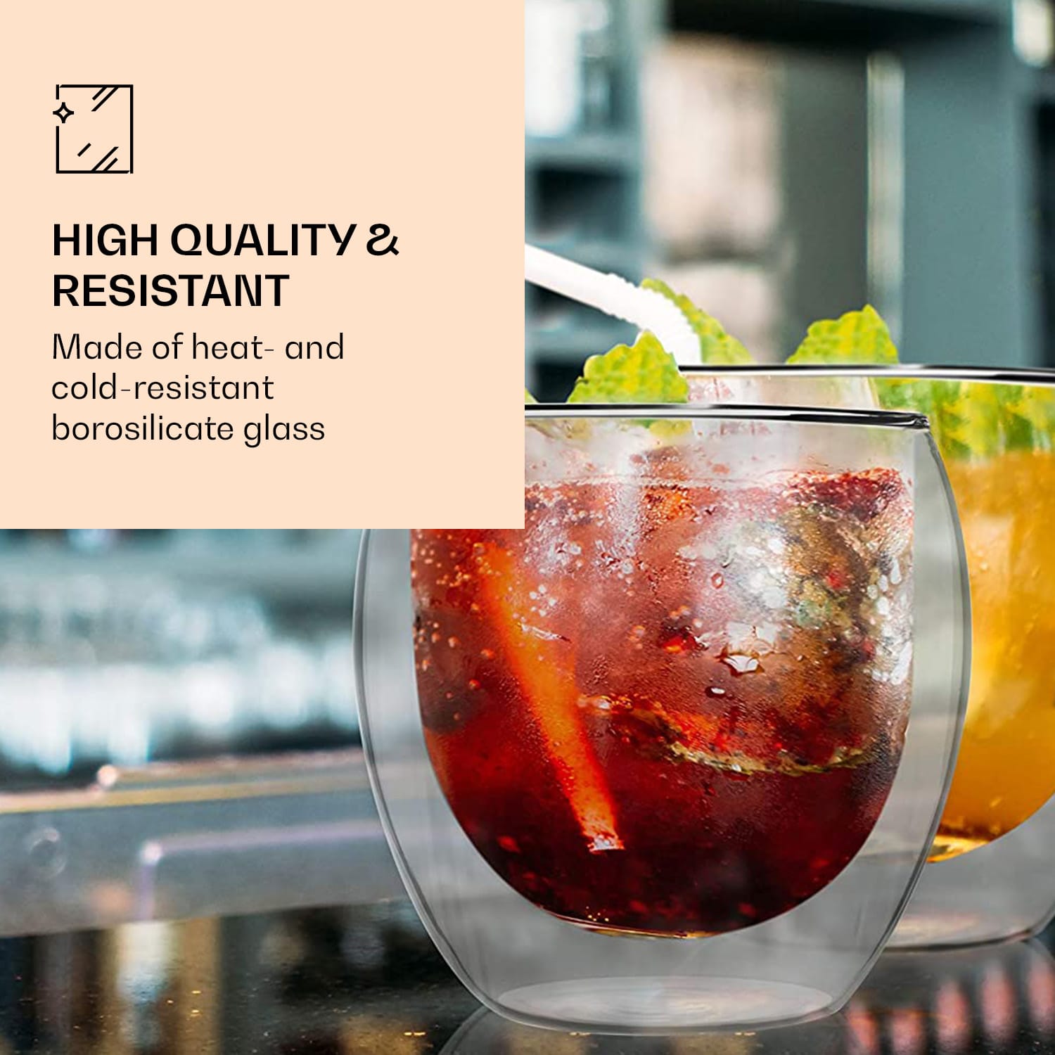 DUOS Jumbo, dvojstenný pohár, 310 ml Sada 4 kusov