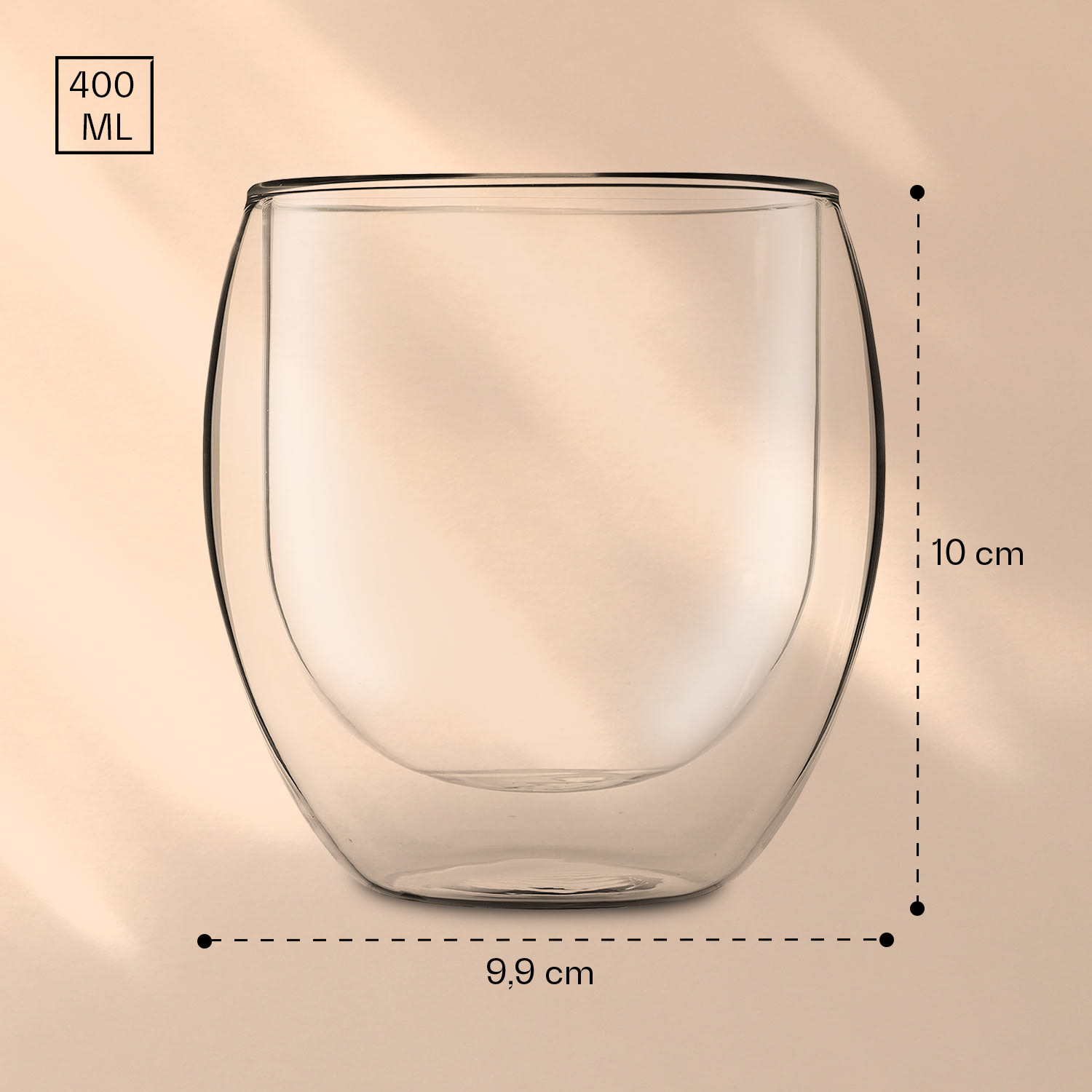 DUOS Jumbo, dvojstenný pohár, 310 ml Sada 4 kusov