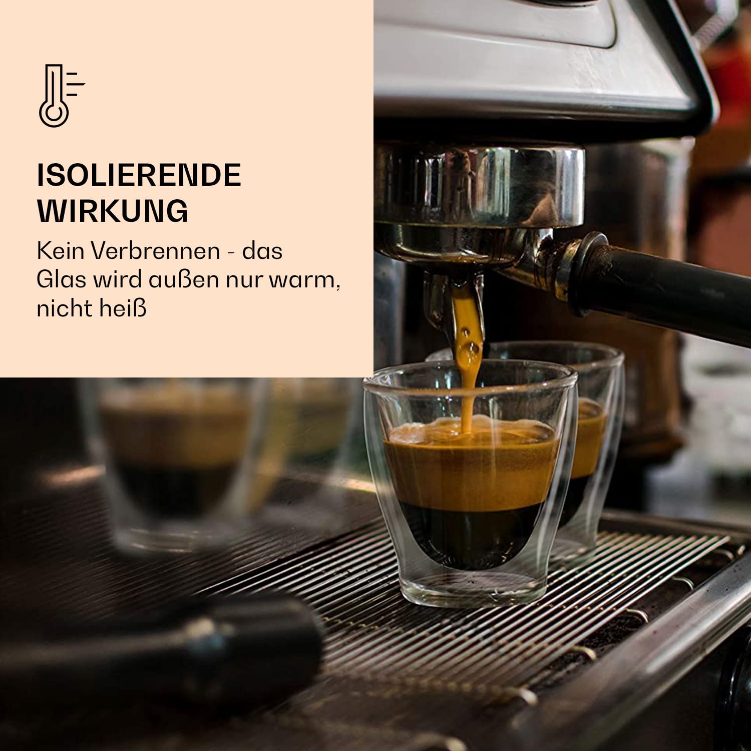 DUOS doppelwandiges Glas | Thermoglas | 80, 200, 310,  400 ml | Trinkglas | Espressoglas,  Teeglas, Shotglas | für heiße und kalte Getränke | Borosilikatglas| hitze- und  kältebeständig | handgemacht | spülmaschinenfest | Schwebe-Effekt Einzelpack