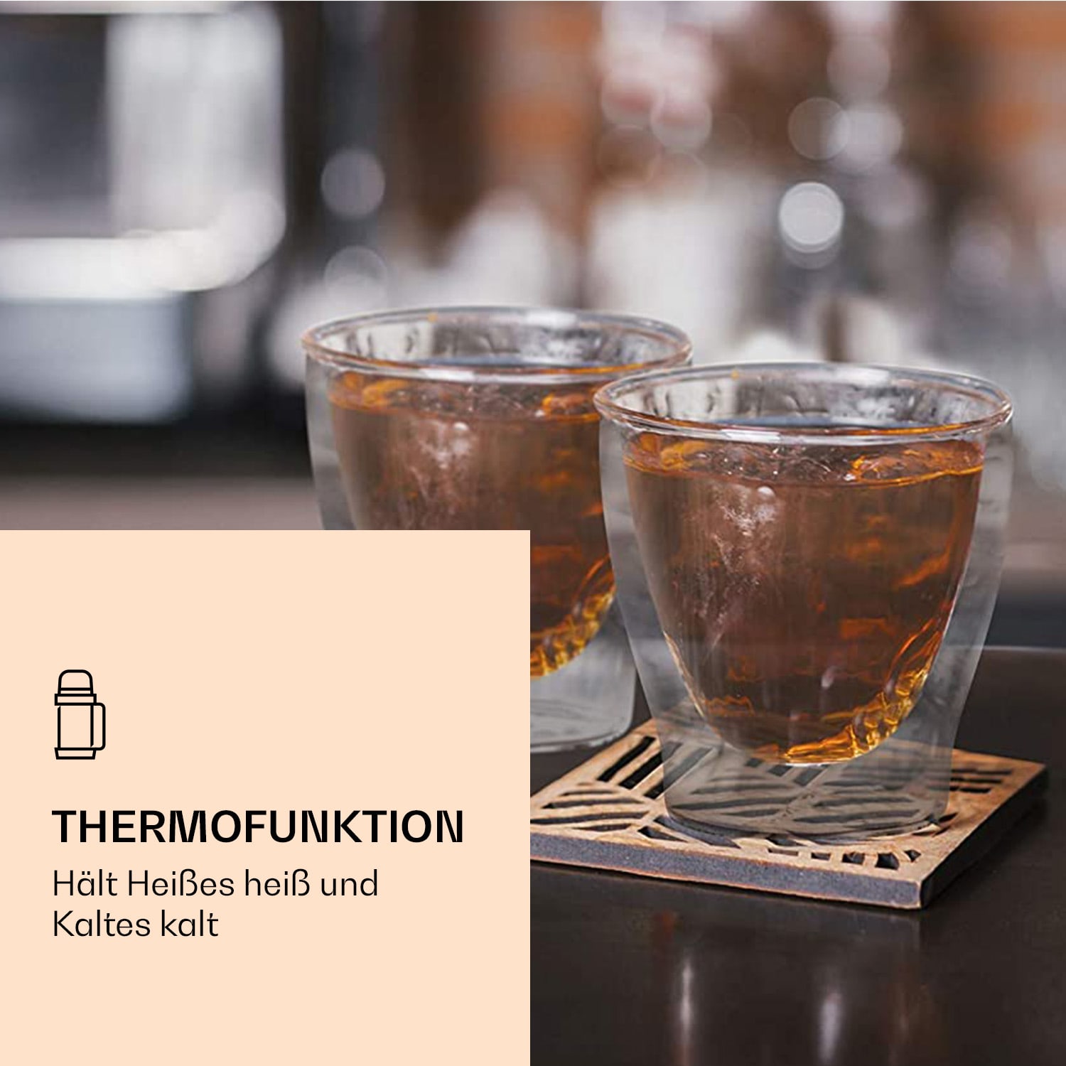 DUOS doppelwandiges Glas | Thermoglas | 80, 200, 310,  400 ml | Trinkglas | Espressoglas,  Teeglas, Shotglas | für heiße und kalte Getränke | Borosilikatglas| hitze- und  kältebeständig | handgemacht | spülmaschinenfest | Schwebe-Effekt Einzelpack