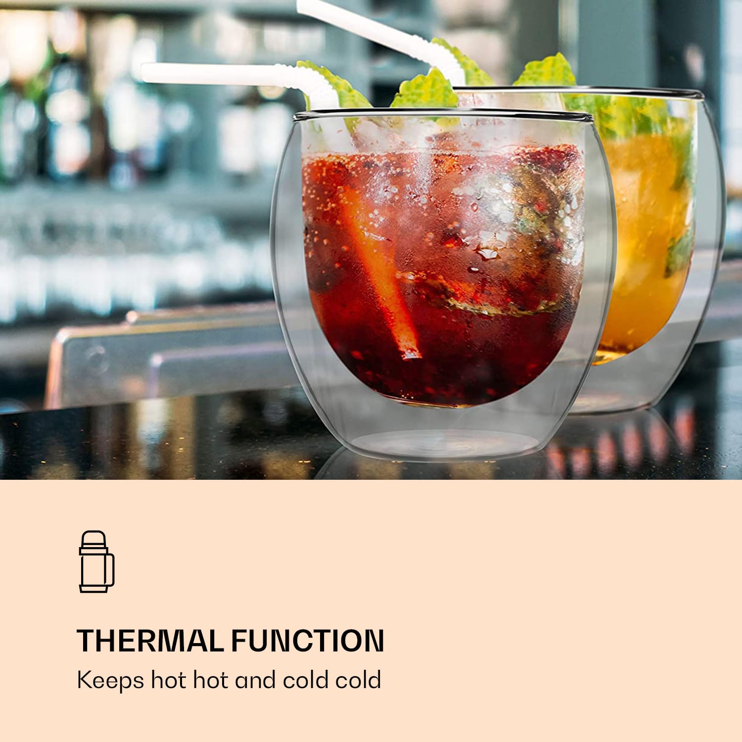 DUOS Jumbo, szklanki termiczne z podwójnymi ściankami, zestaw: 2 x 310 ml, 2 x 410 ml 2er-Set