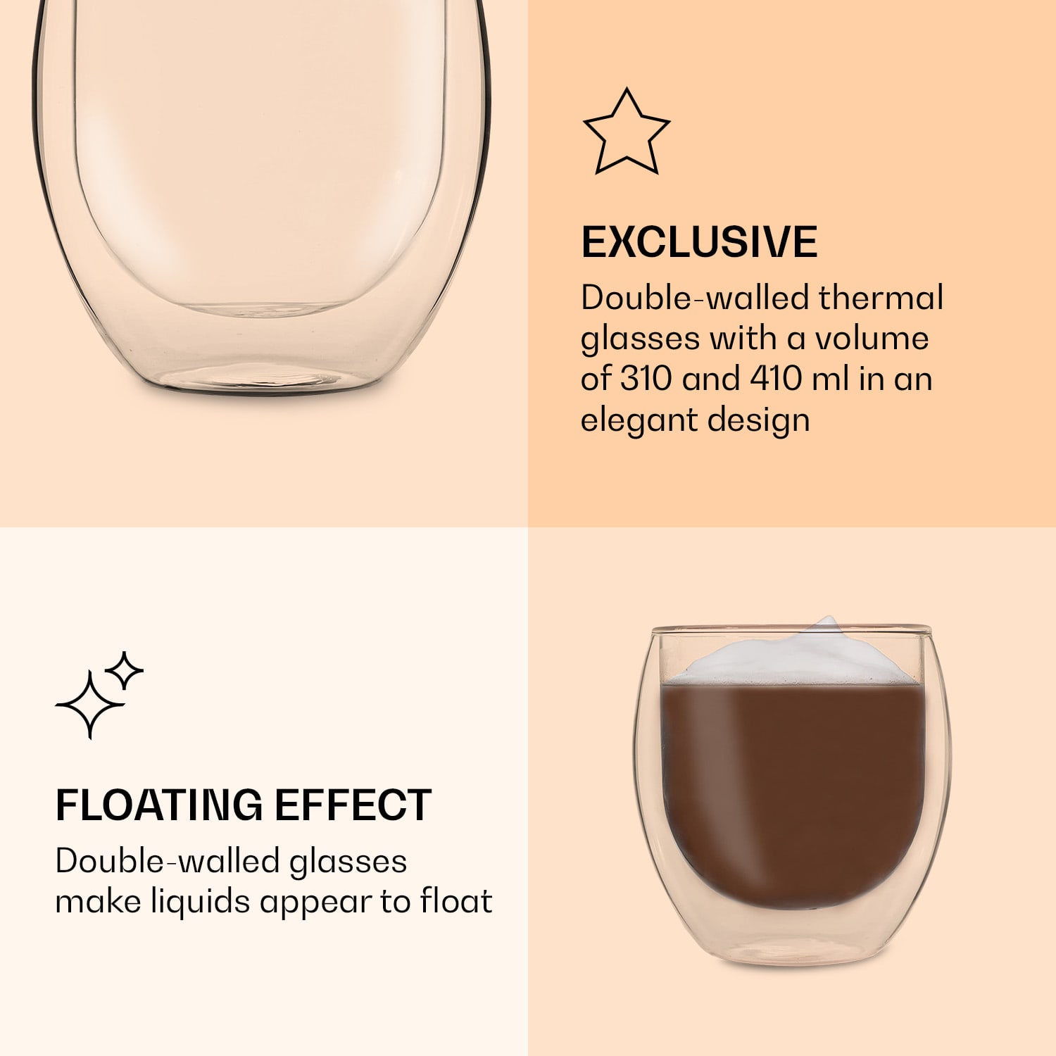 DUOS Jumbo Pahare cu pereți dubli 2 x 310 și 410 ml 2er-Set