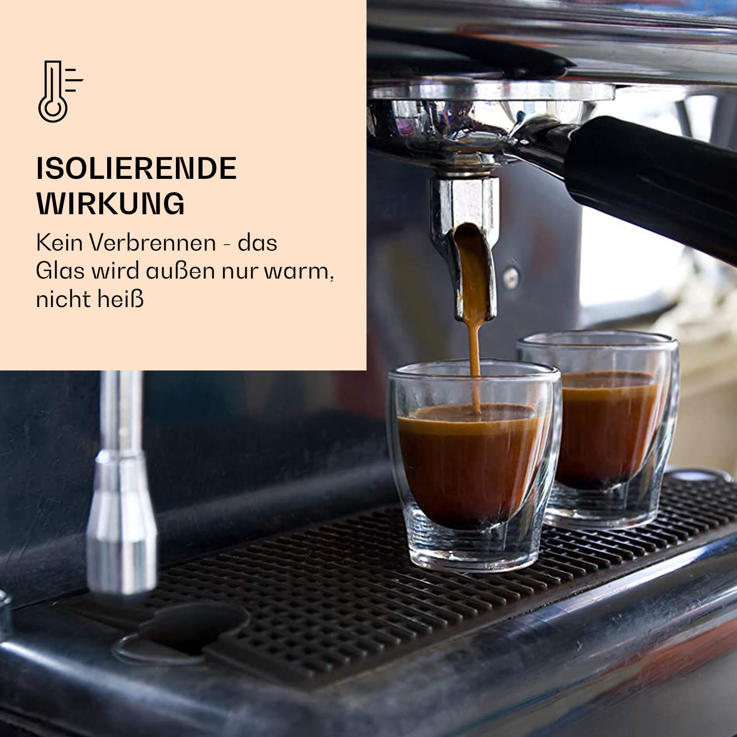 DUOS doppelwandiges Glas 80 ml Trinkglas Espresso Borosilikatglas 