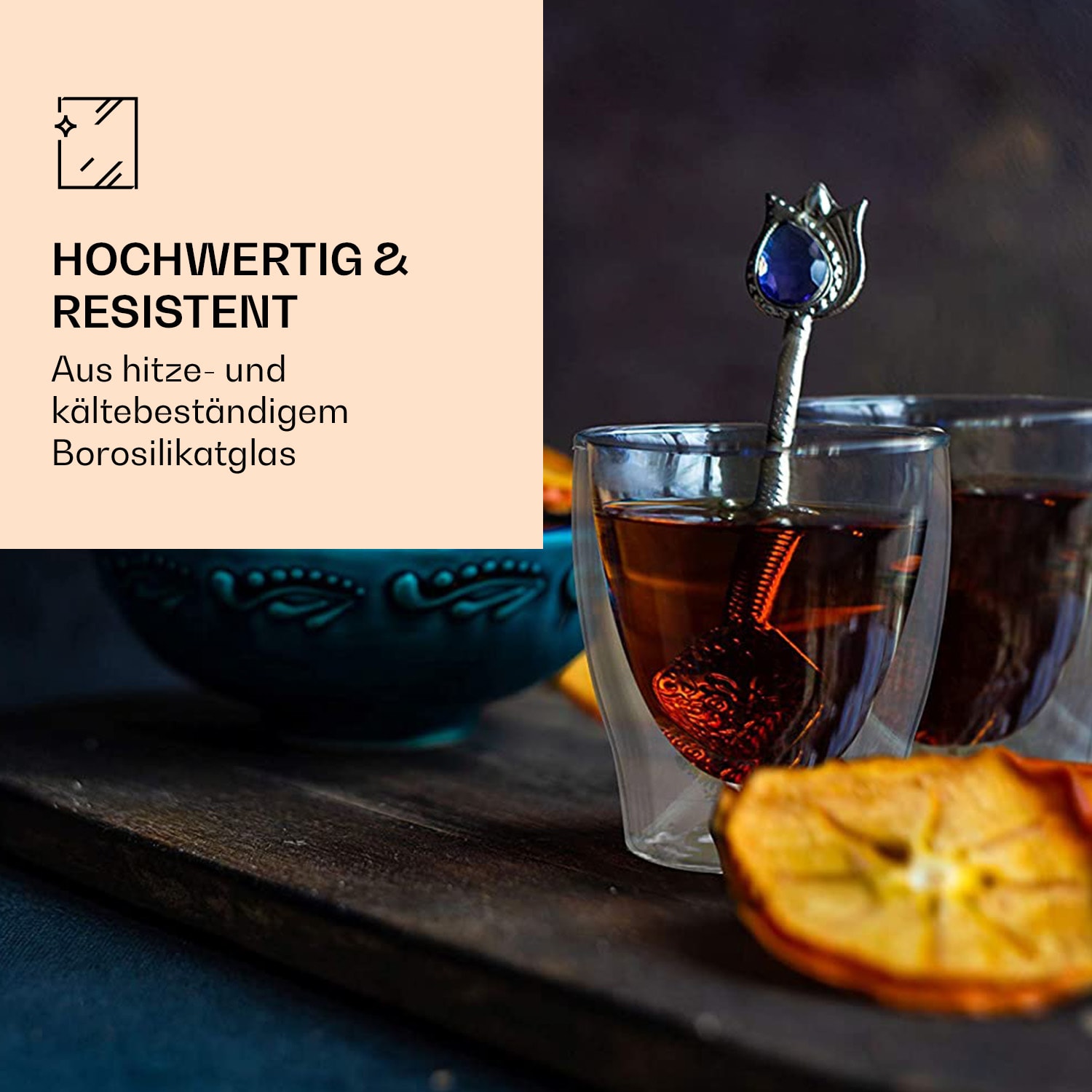DUOS doppelwandiges Glas 80 ml Trinkglas Espresso Borosilikatglas 