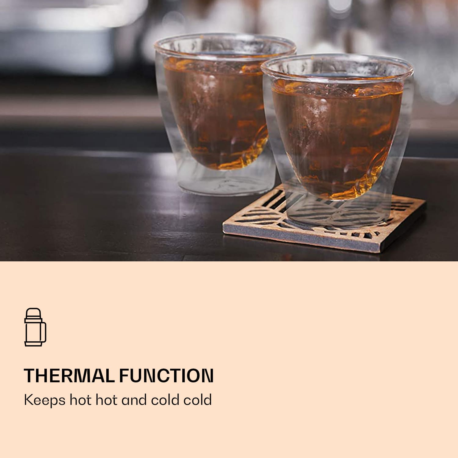 DUOS, dvoustěnná sklenice, 80 ml Sada 2 kusů