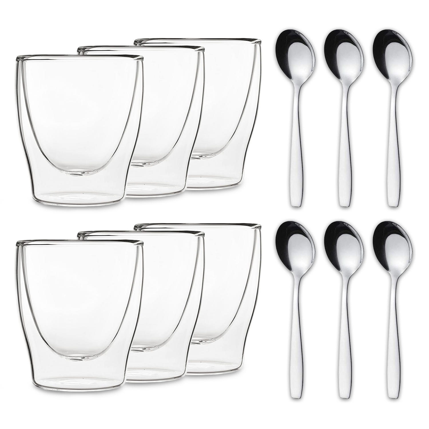 DUOS pahar cu pereți dubli 200 ml inclusiv lingură 6er-Set